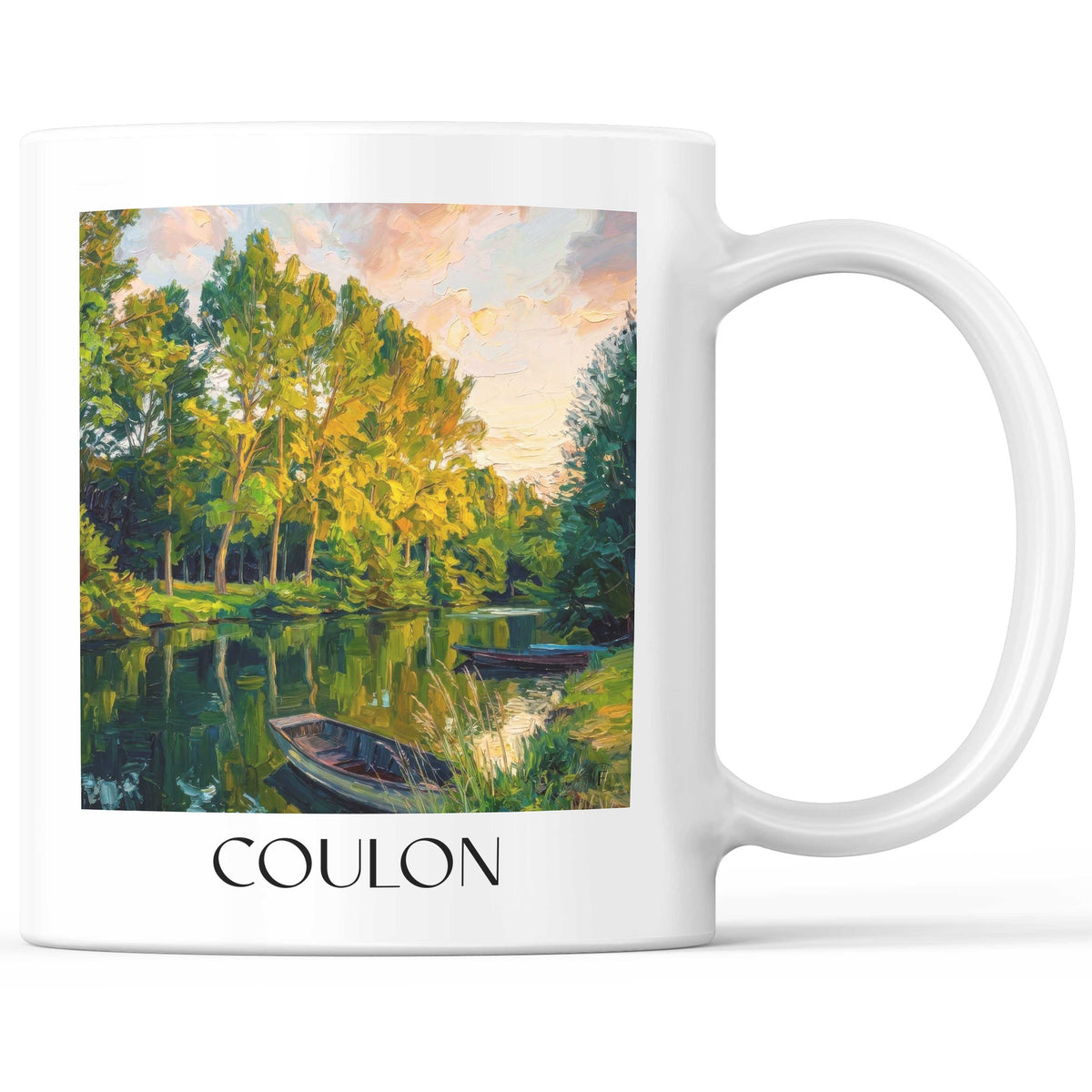 Coulon Kaffeebecher - Marais Poitevin - Frankreich Becher - Kaffeetasse im Ölgemälde Stil - favplace