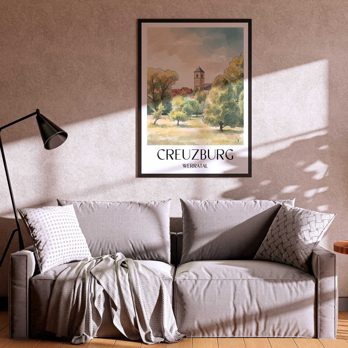 creuzburg-werratal-deutschland-poster-aquarell
