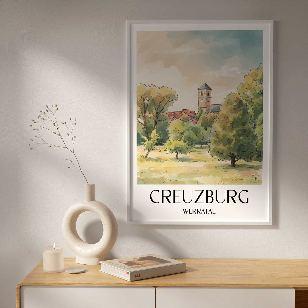 creuzburg-werratal-deutschland-poster-aquarell