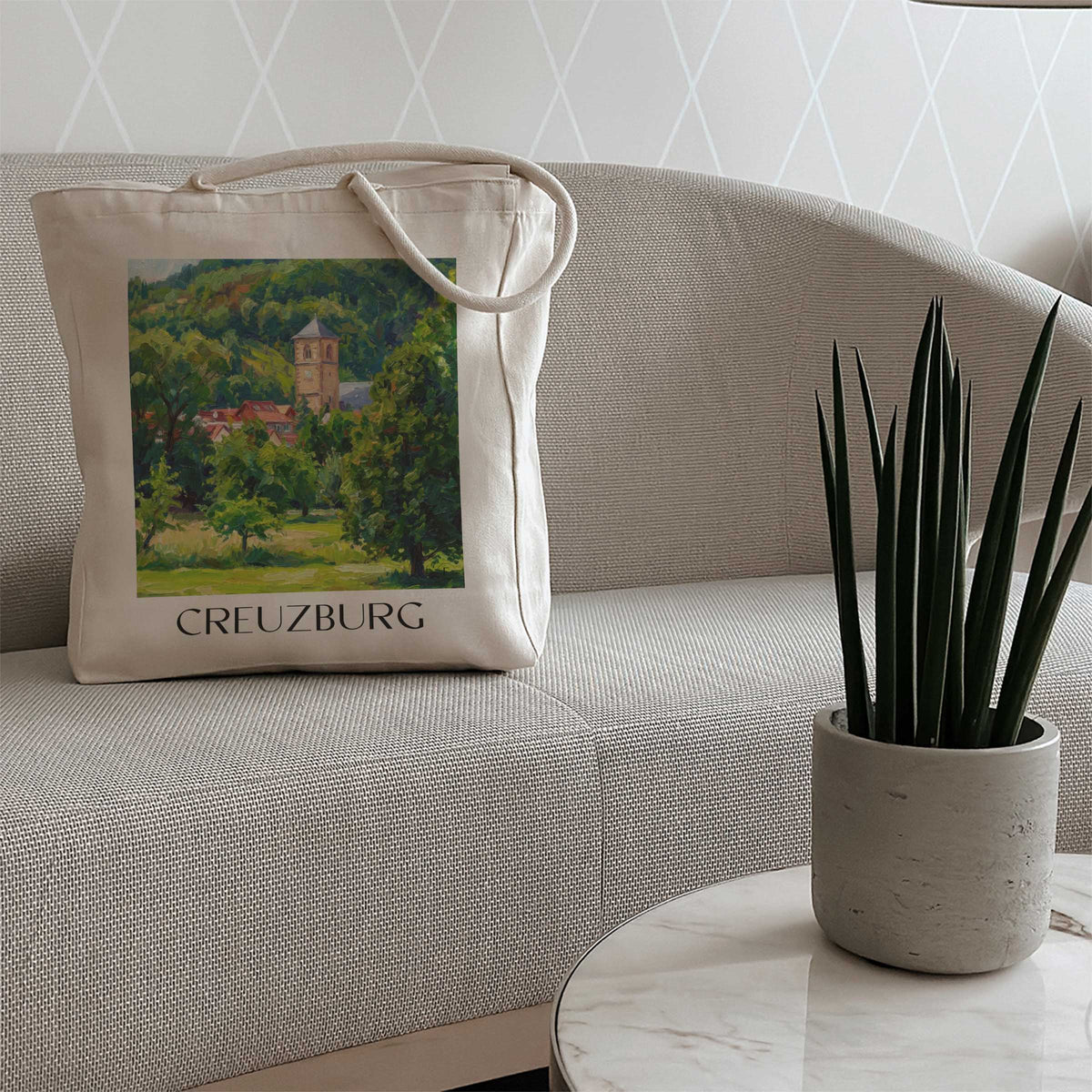 creuzburg-werratal-deutschland-einkaufstasche-oil-painting-oelgemaelde