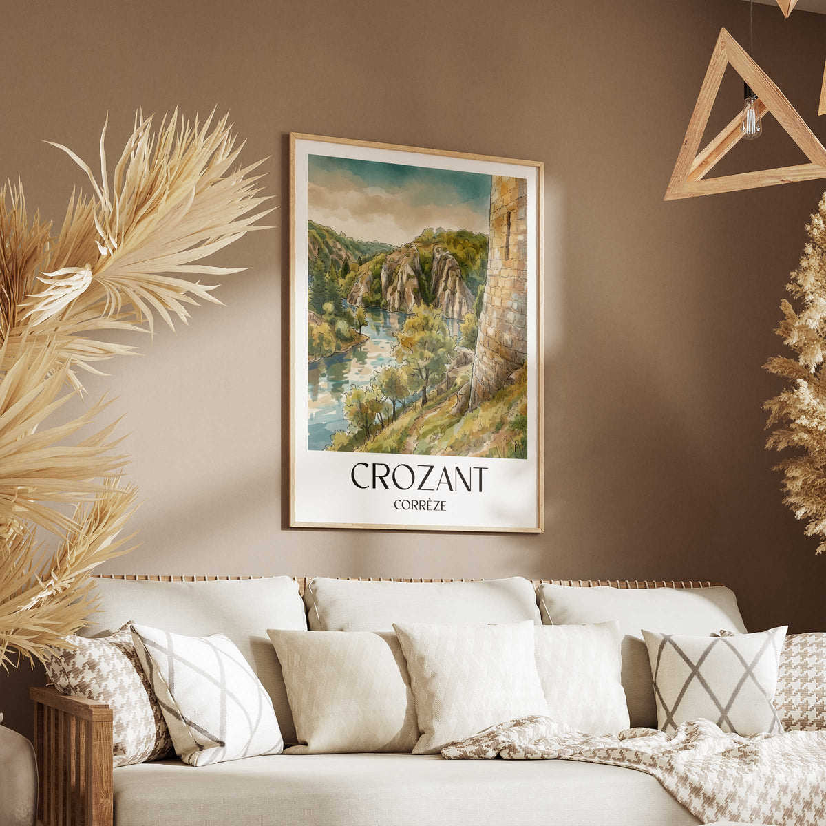 crozant-creuse-frankreich-poster-aquarell