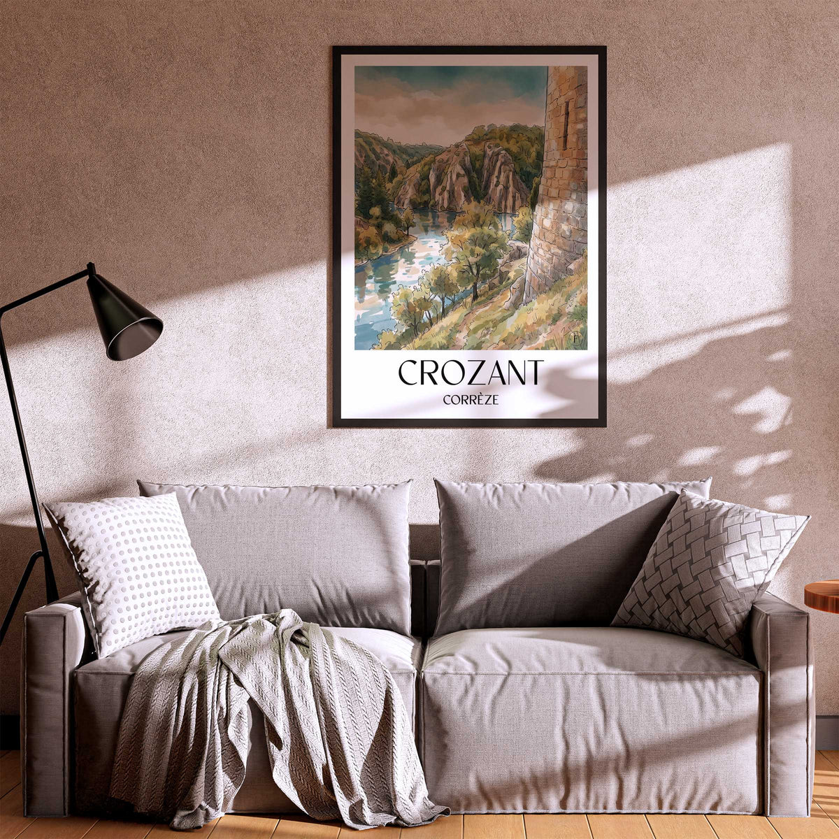 crozant-creuse-frankreich-poster-aquarell