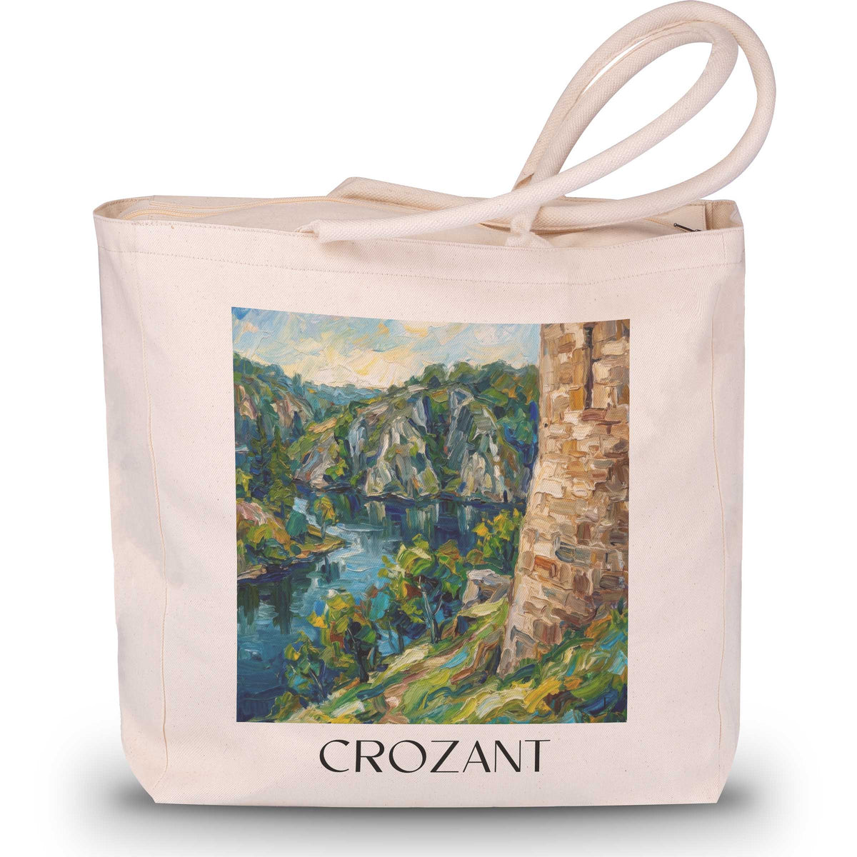 crozant-creuse-frankreich-einkaufstasche-oil-painting-oelgemaelde