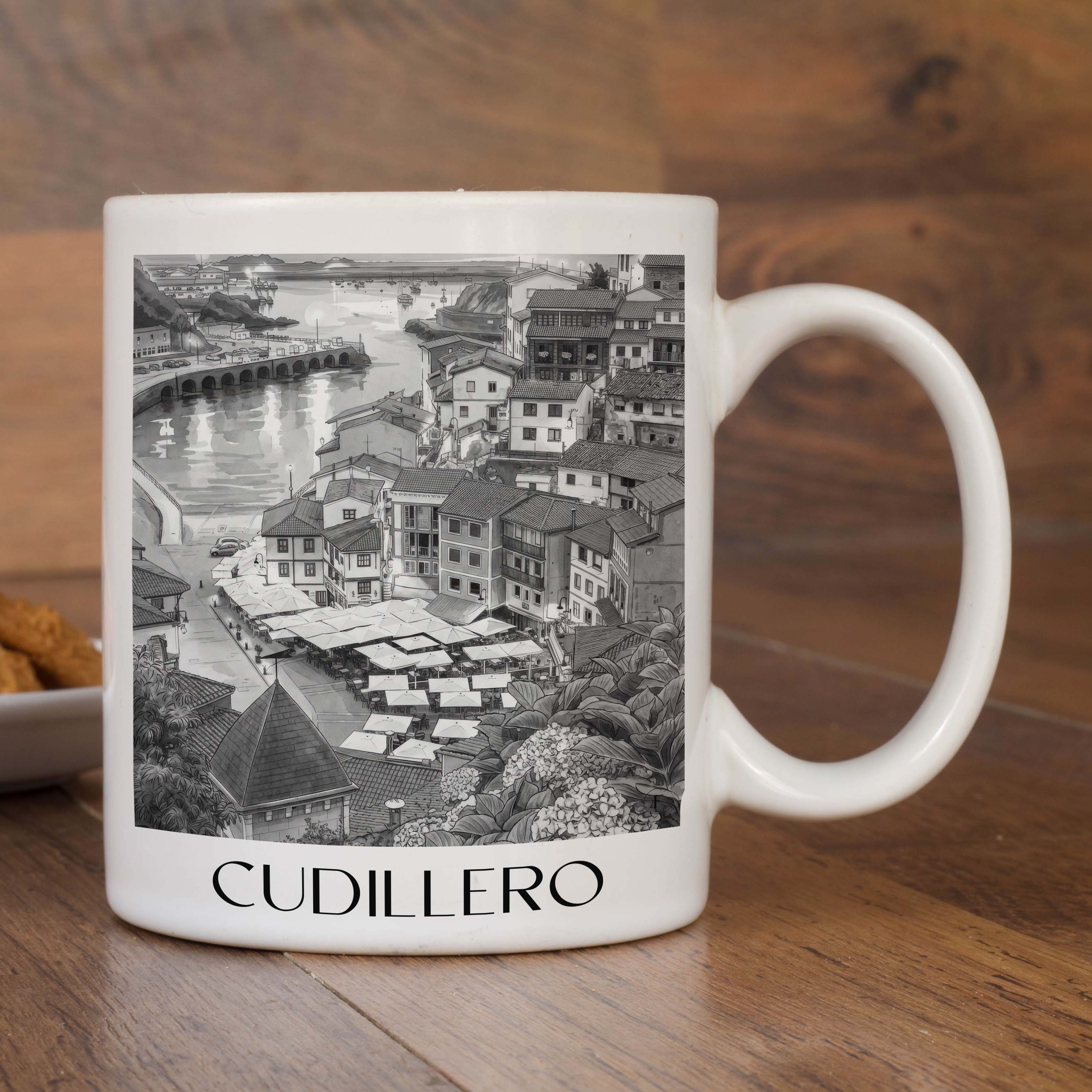 cudillero--spanien-spanien-kaffeebecher-aquarell-schwarz-weiss