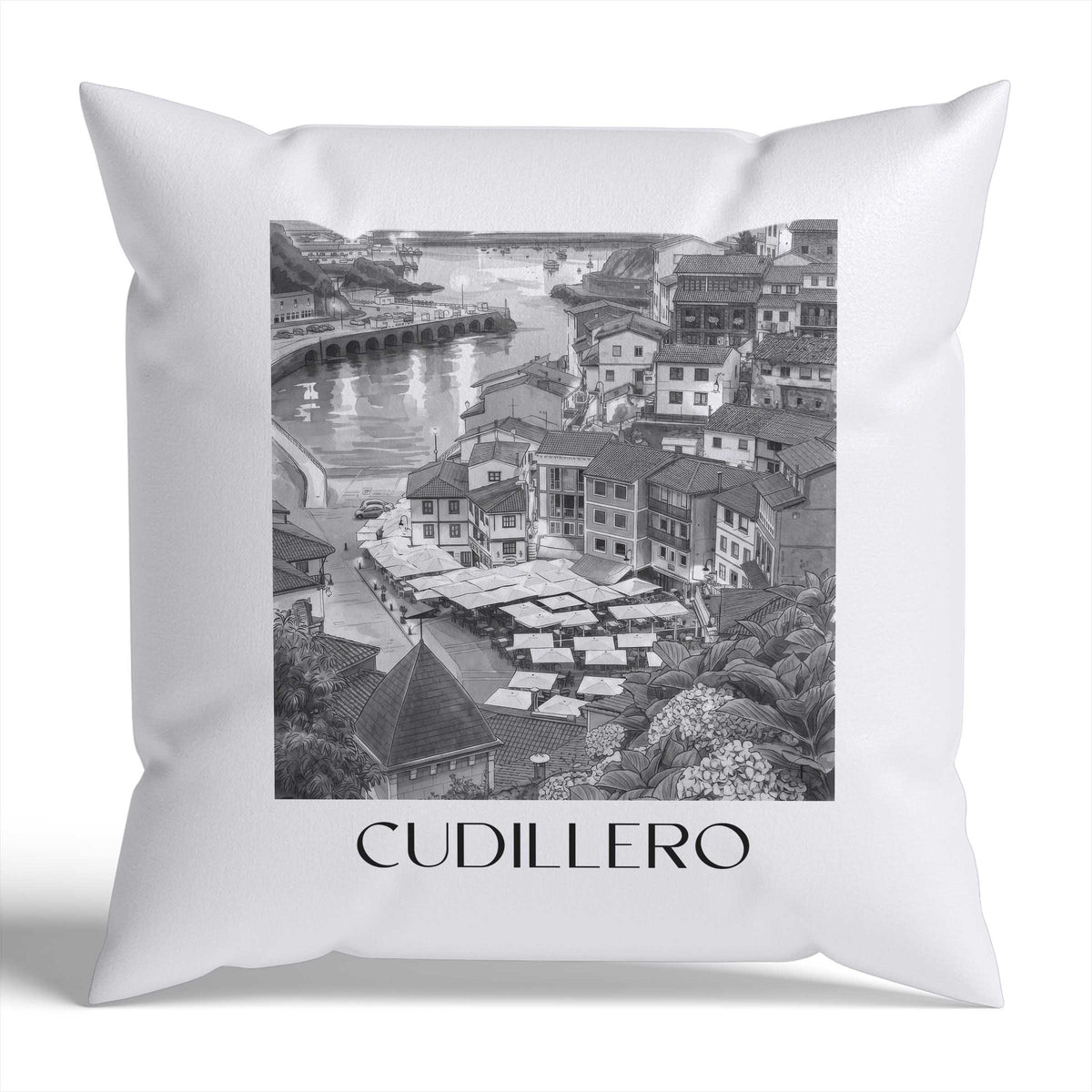 cudillero-spanien-spanien-kissenbezug-aquarell-schwarz-weiss