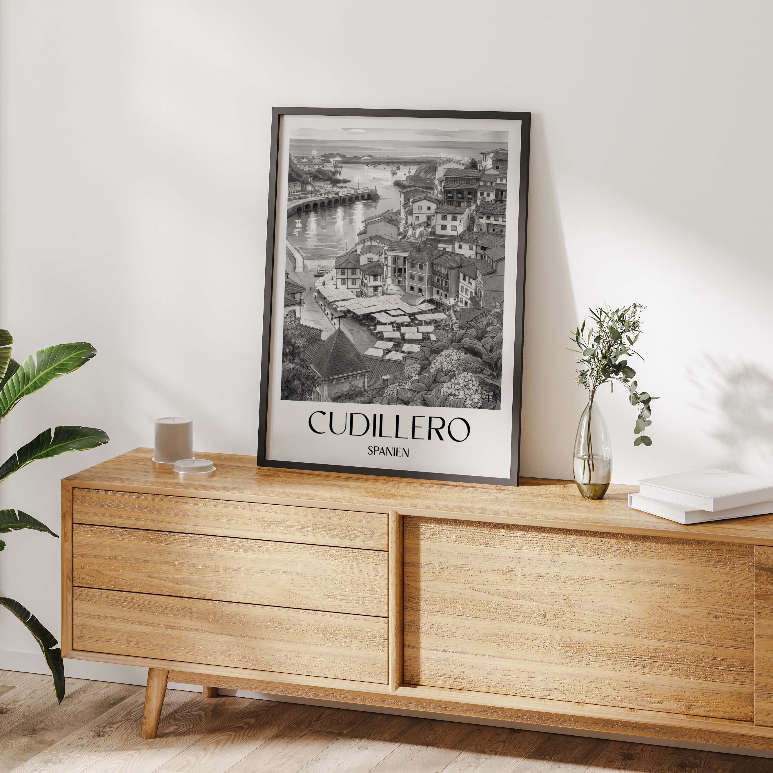 cudillero--spanien-spanien-poster-aquarell-schwarz-weiss