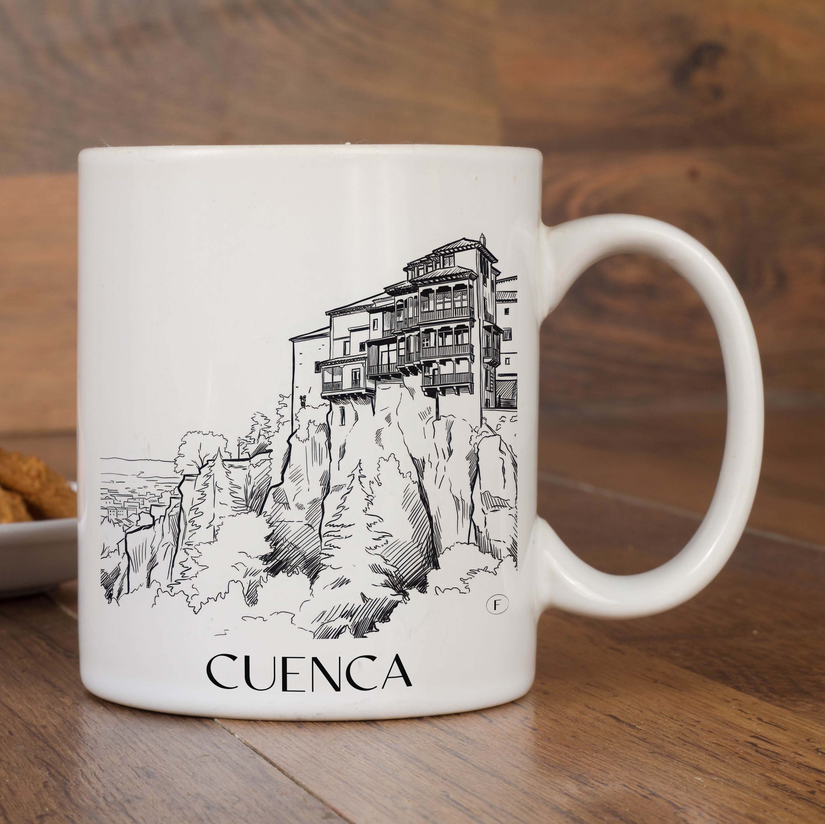 cuenca-spanien-spanien-kaffeebecher-skizze