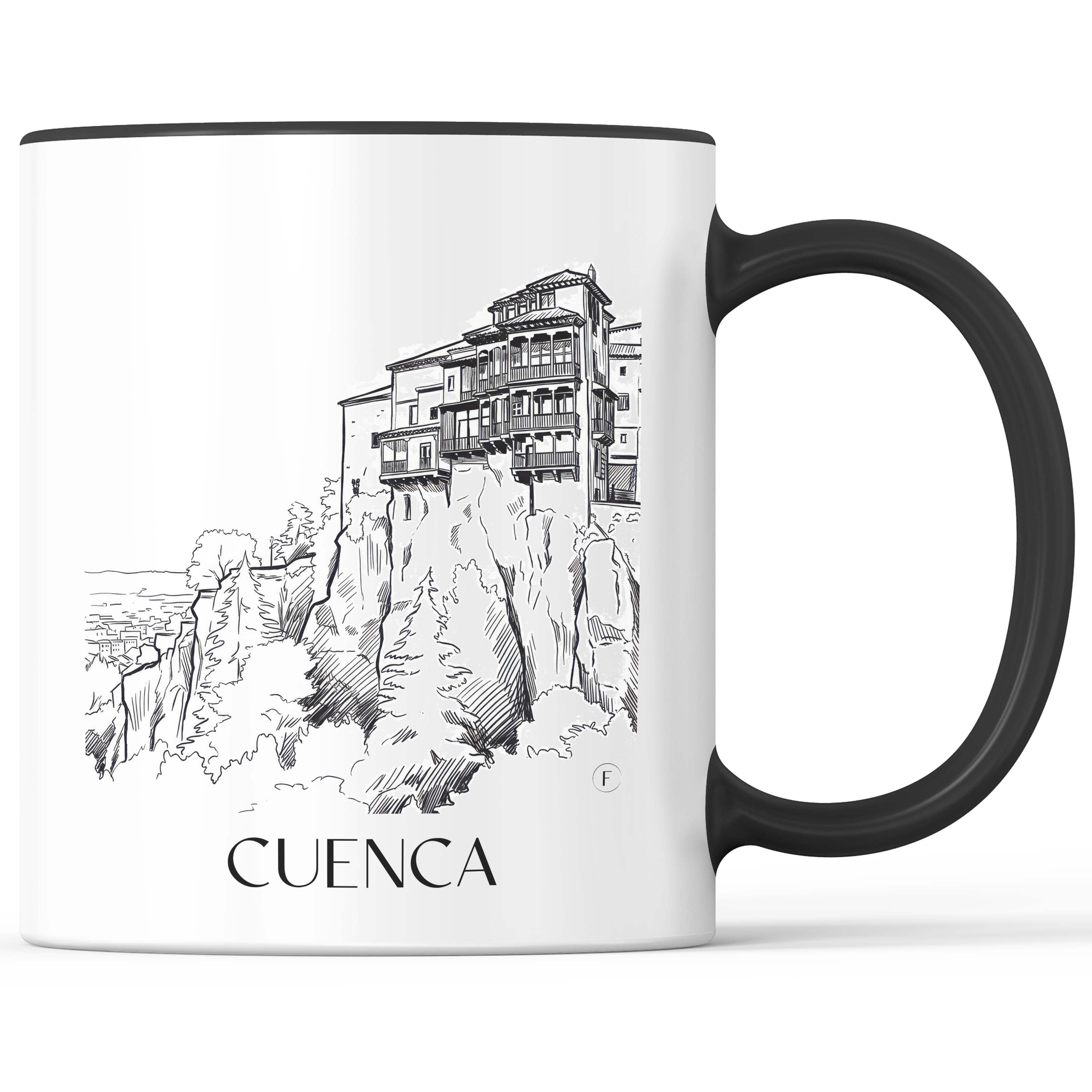 Cuenca Kaffeebecher - Spanien - Spanien Becher - Kaffeetasse im Skizze Stil - favplace