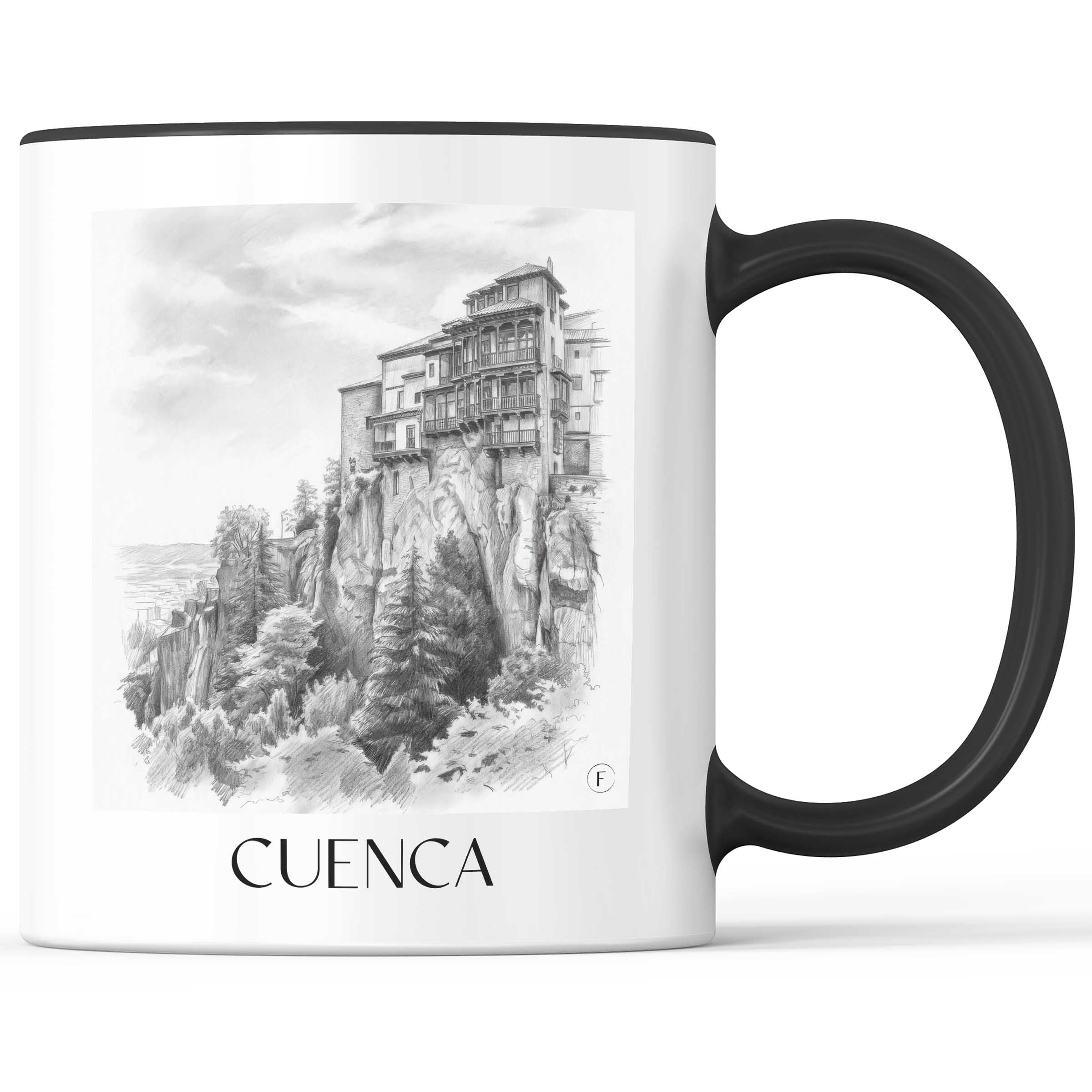 cuenca-spanien-spanien-kaffeebecher-bleistift-zeichnung-drawing