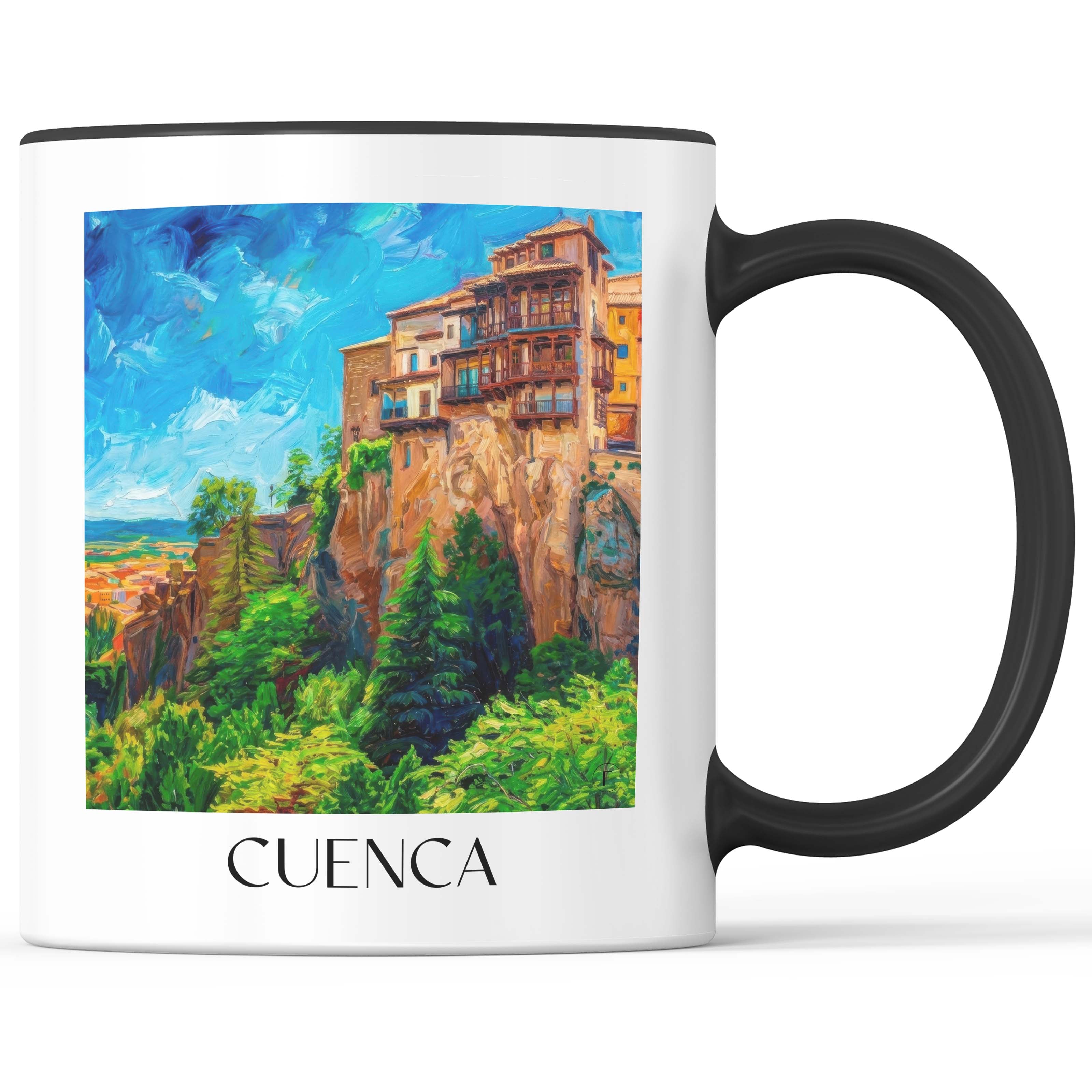 Cuenca Kaffeebecher - Spanien - Spanien Becher - Kaffeetasse im Ölgemälde Stil - favplace