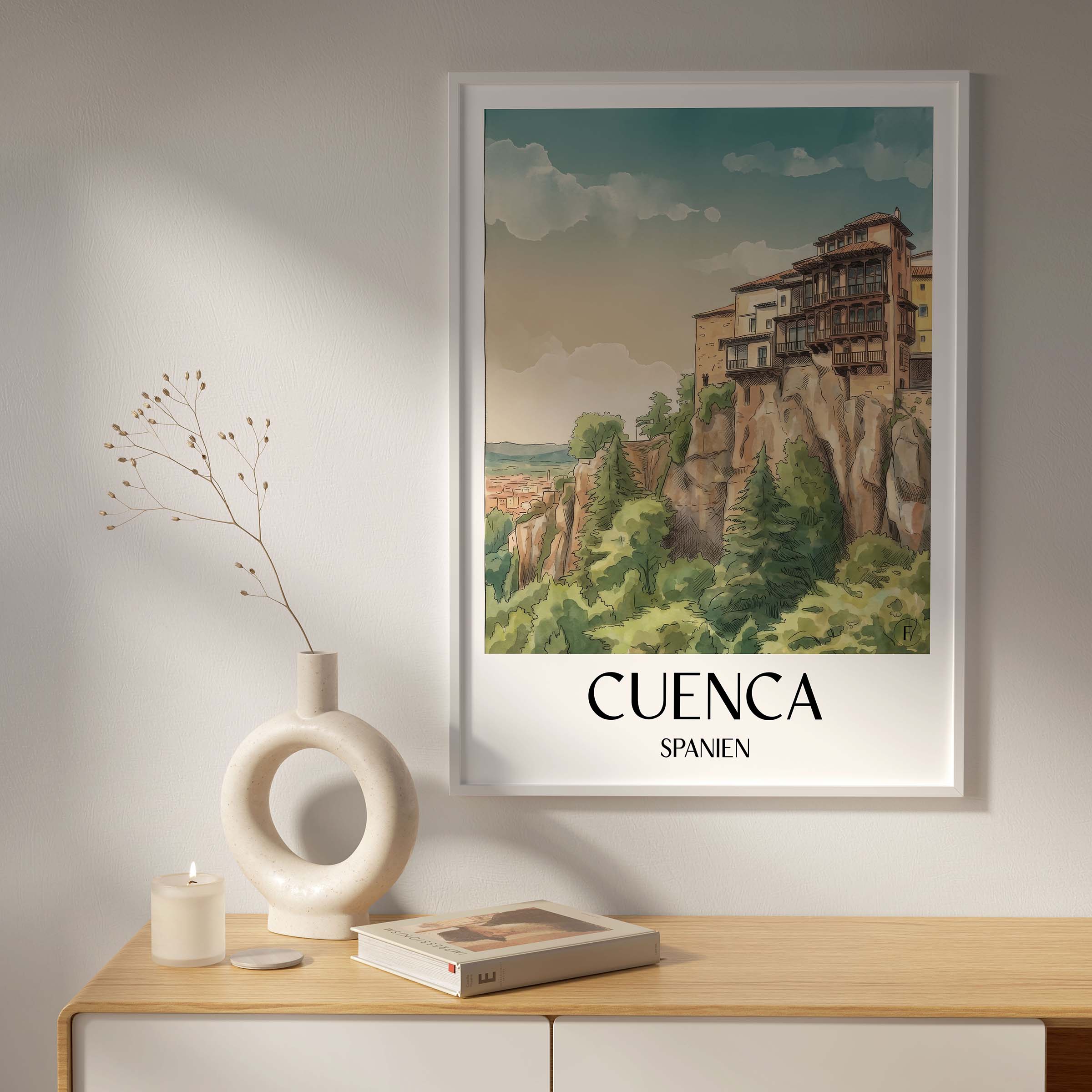 cuenca-spanien-spanien-poster-aquarell