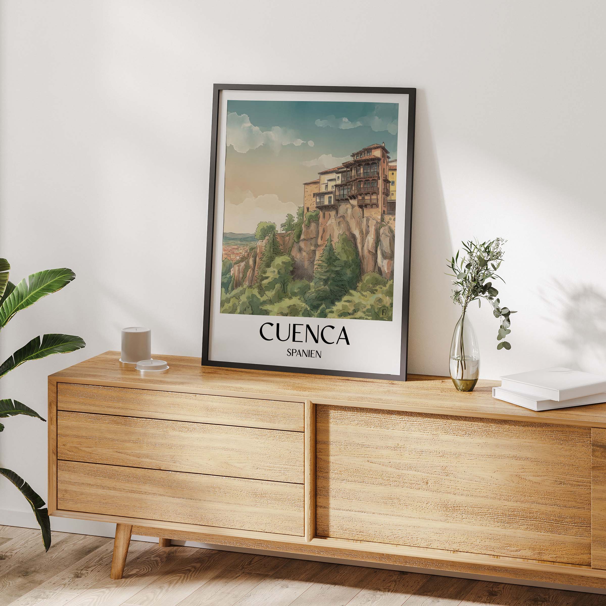 cuenca-spanien-spanien-poster-aquarell