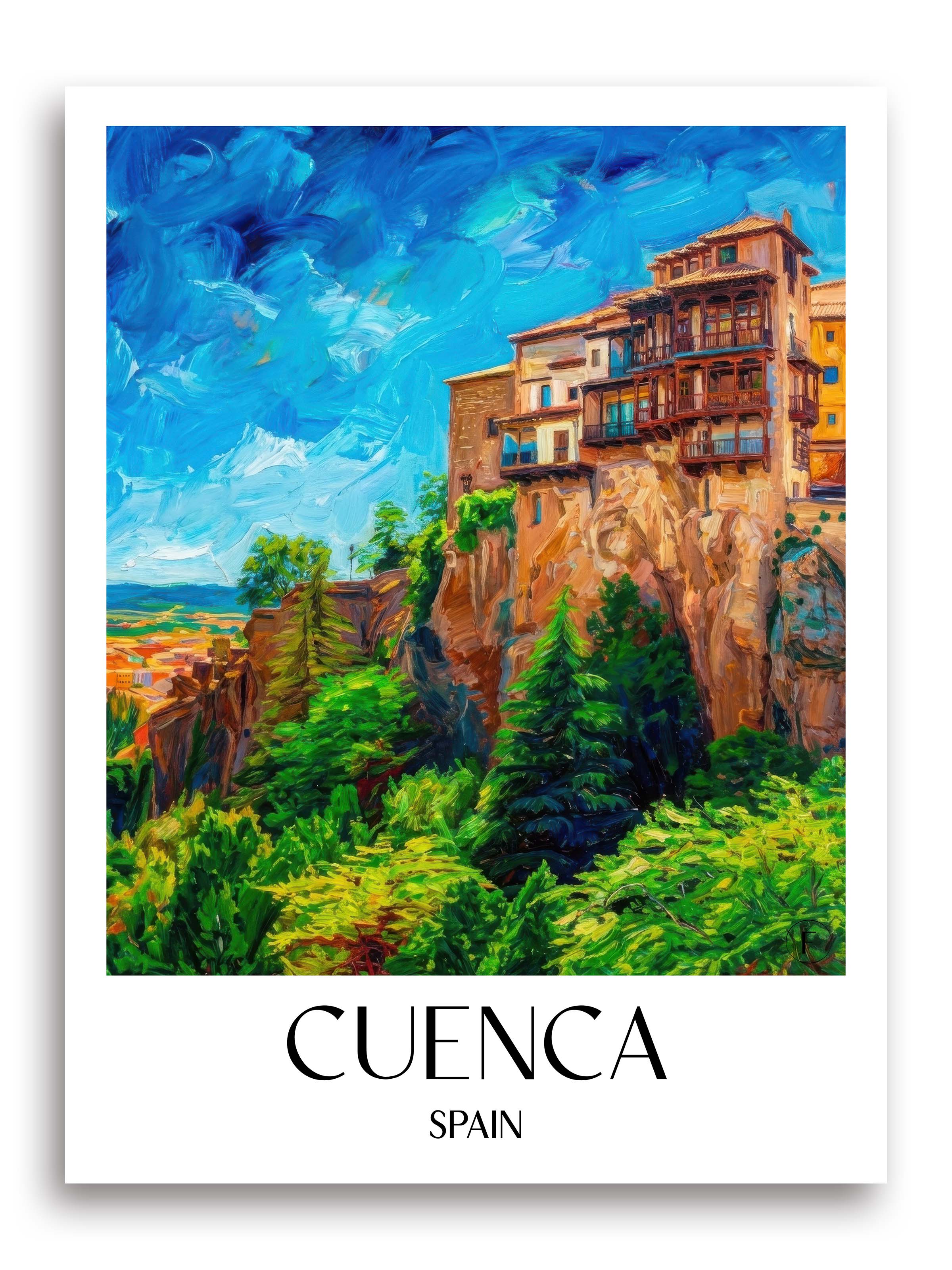 Cuenca Poster - Spanien - Spanien Kunstdruck - Ölgemälde von A4 bis A1 - favplace