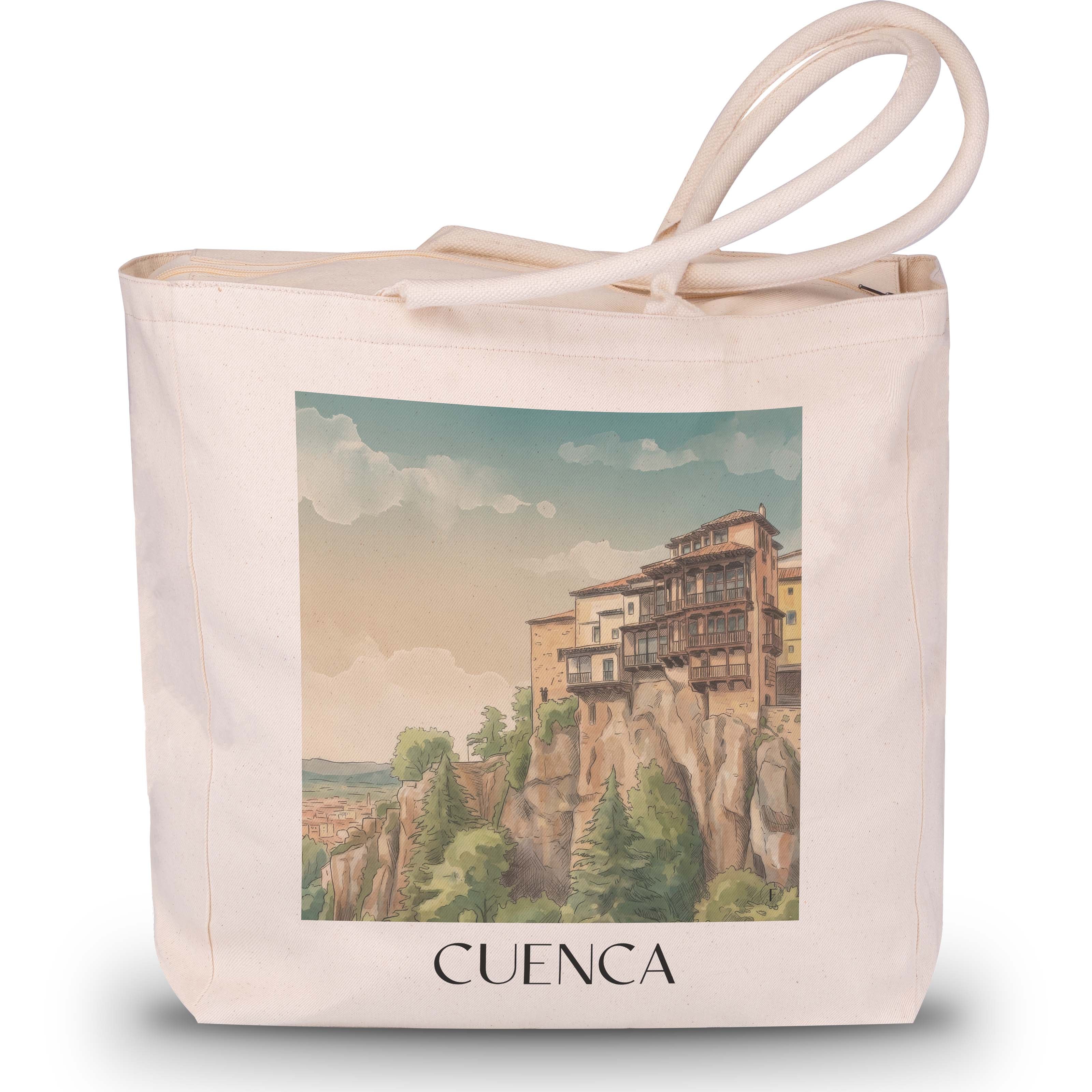Cuenca Shopping Tasche - Spanien - Spanien Tote Bag - Einkaufstasche im Aquarell Stil - favplace