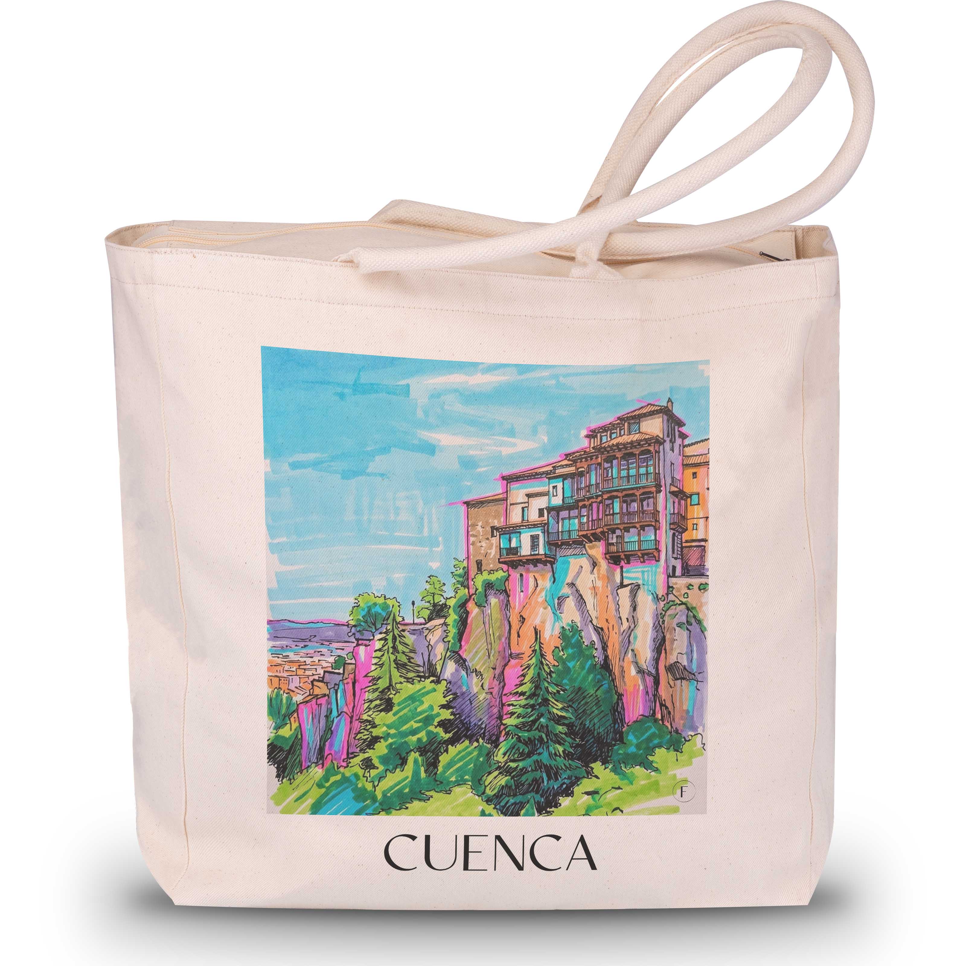 Cuenca Shopping Tasche - Spanien - Spanien Tote Bag - Einkaufstasche im Tag Graffiti Stil - favplace
