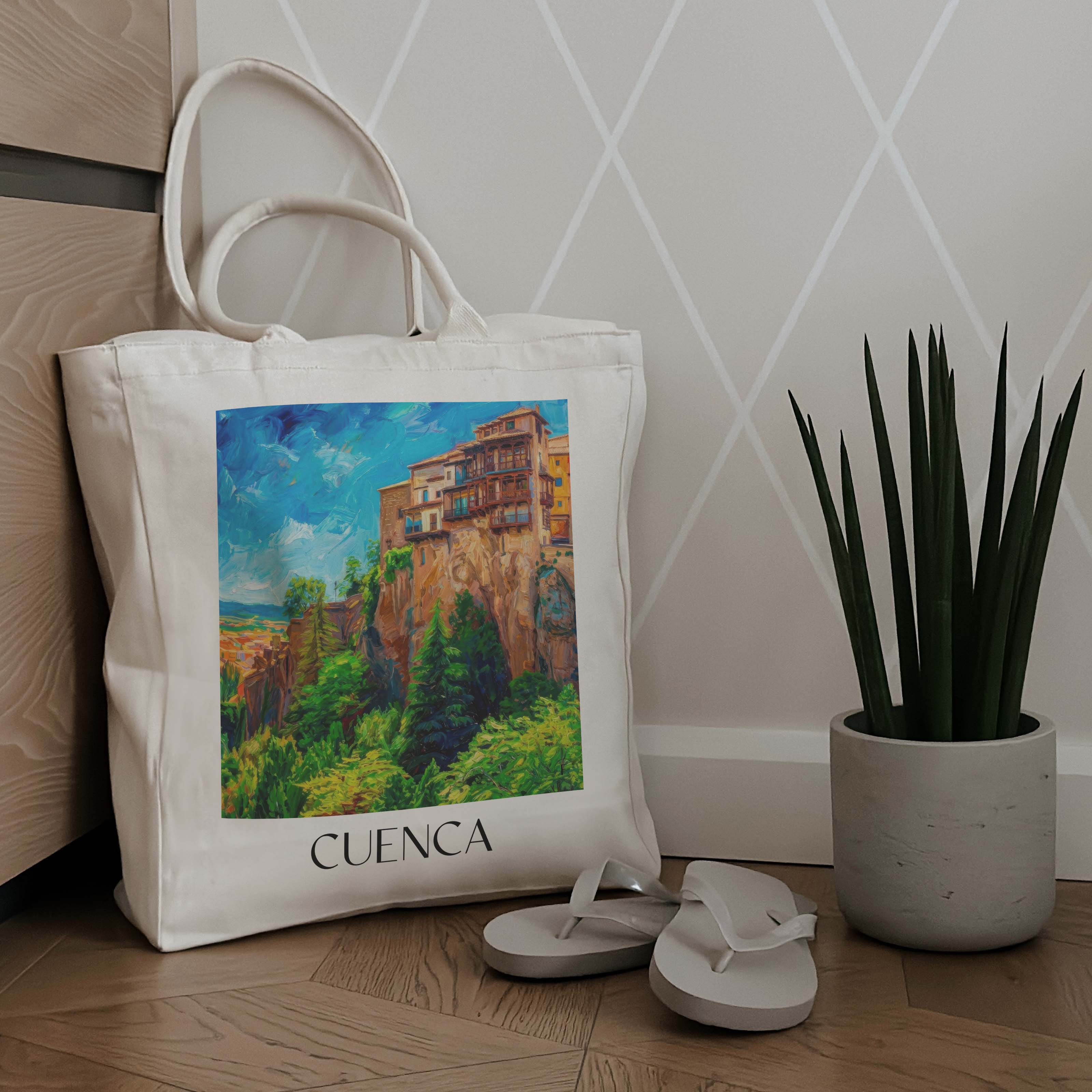 cuenca-spanien-spanien-einkaufstasche-oil-painting-oelgemaelde