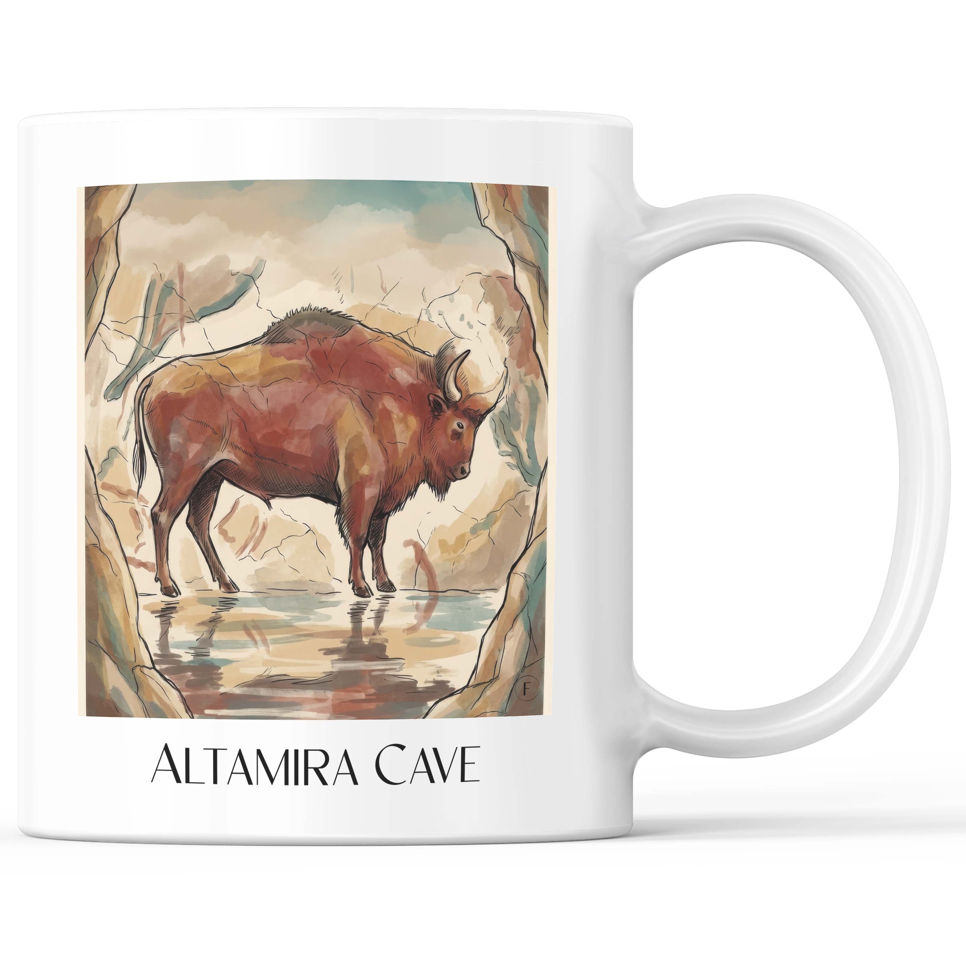 Cueva de Altamira Kaffeebecher - Spanien - Spanien Becher - Kaffeetasse im Aquarell Stil - favplace