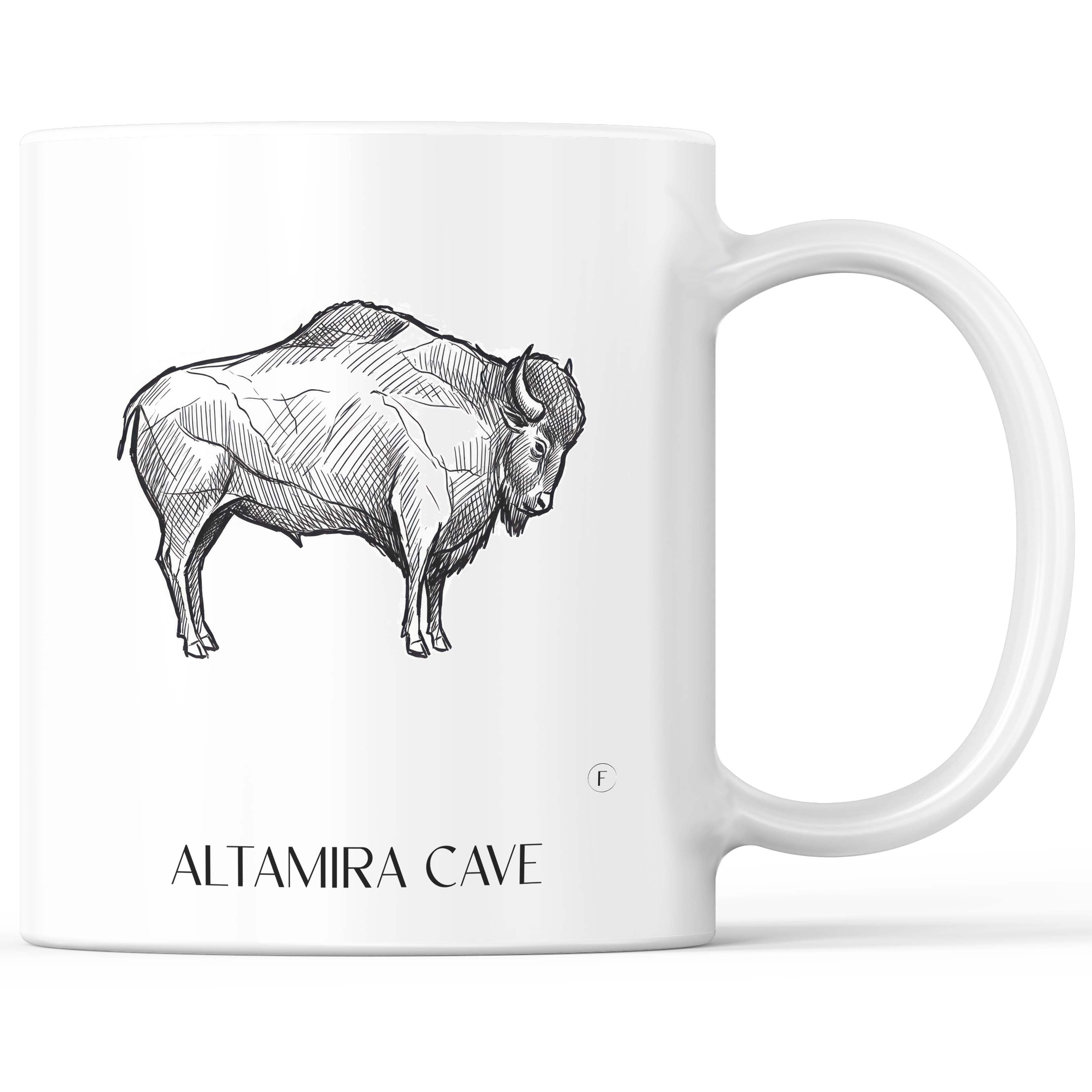 Cueva de Altamira Kaffeebecher - Spanien - Spanien Becher - Kaffeetasse im Skizze Stil - favplace