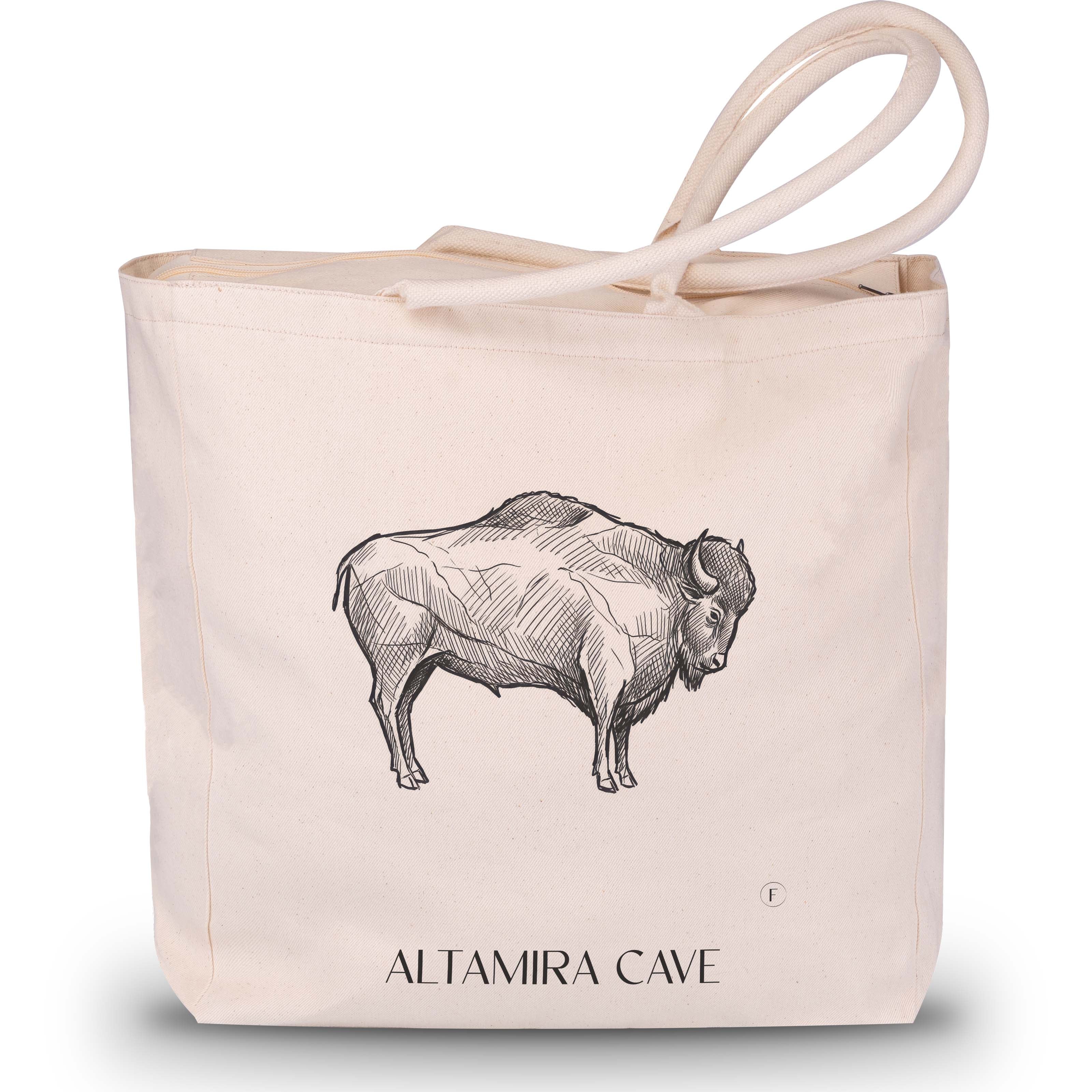 Cueva de Altamira Shopping Tasche - Spanien - Spanien Tote Bag - Einkaufstasche im Skizze Stil - favplace
