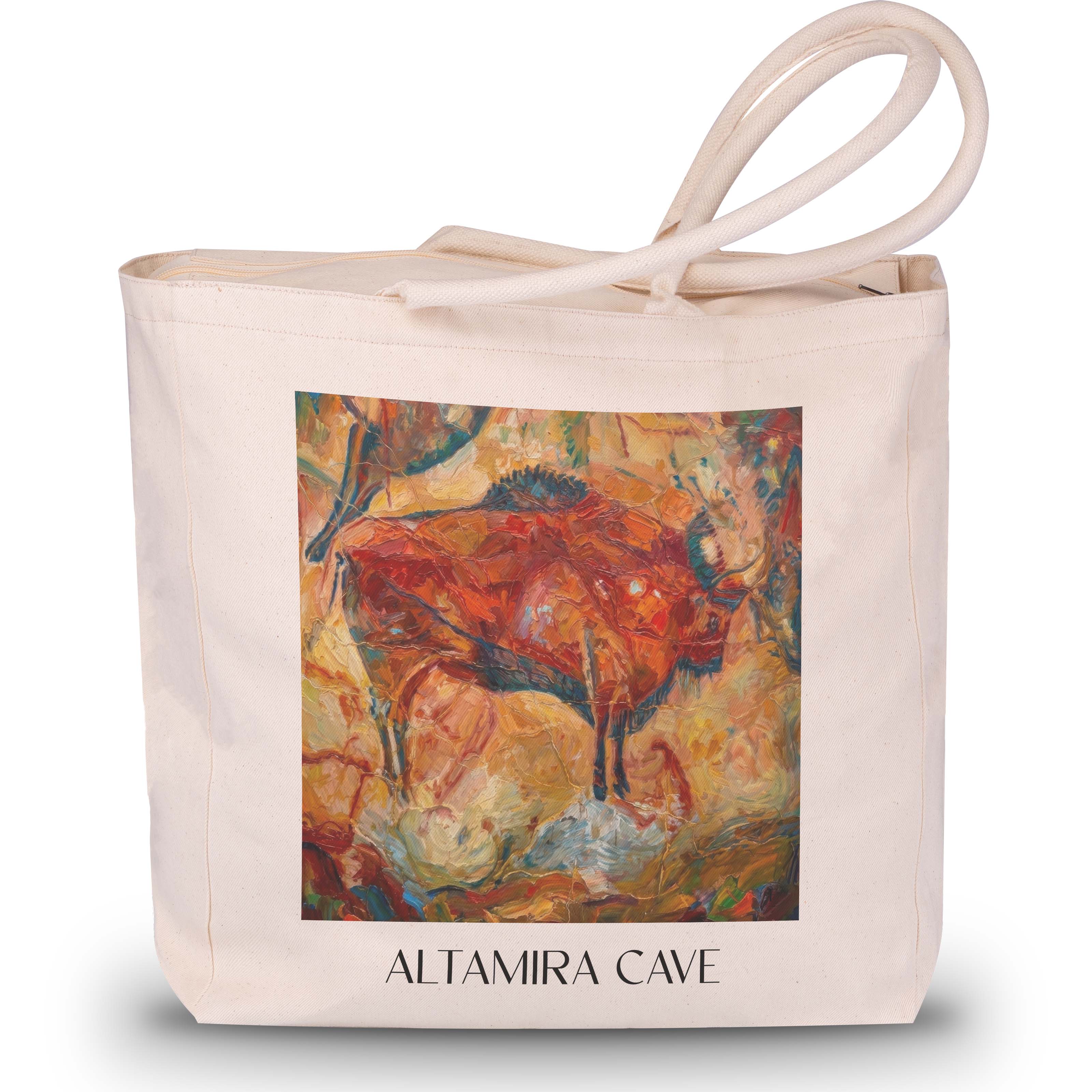 Cueva de Altamira Shopping Tasche - Spanien - Spanien Tote Bag - Einkaufstasche im Ölgemälde Stil - favplace