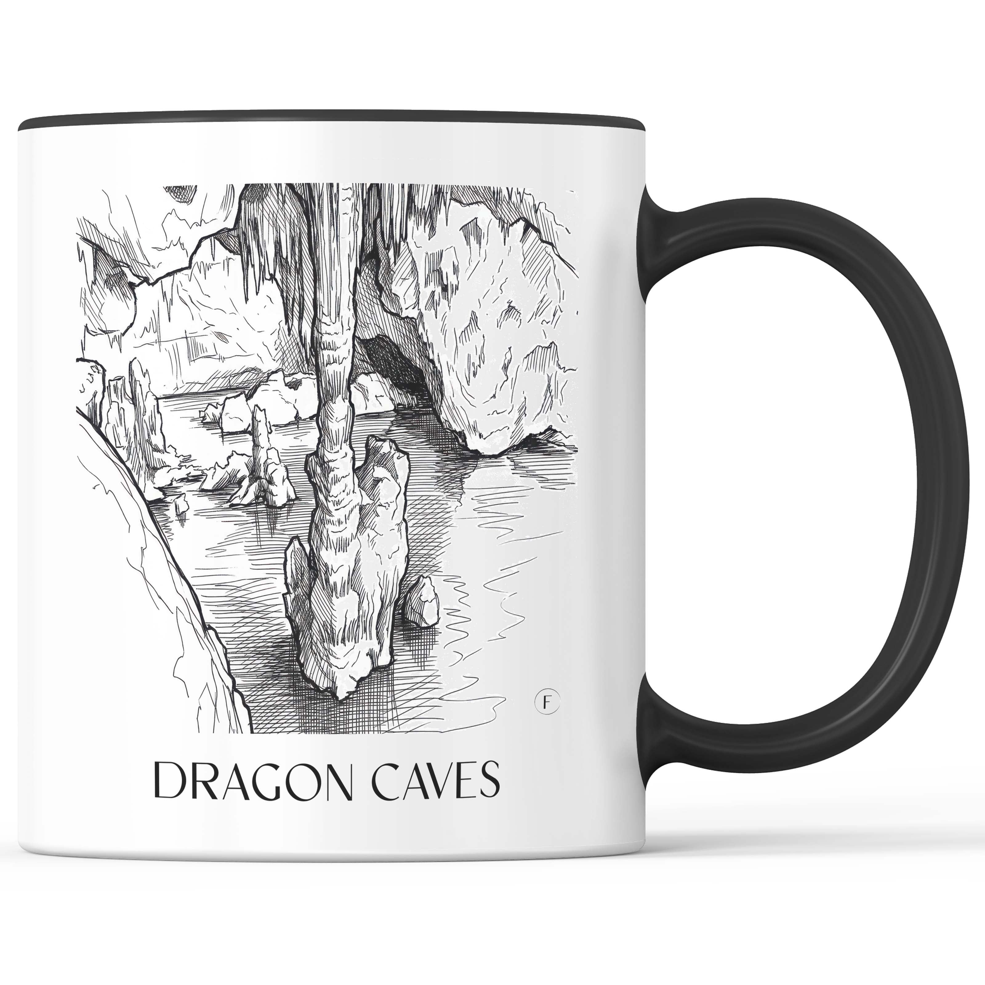 Cuevas del Drach Kaffeebecher - Mallorca - Spanien Becher - Kaffeetasse im Skizze Stil - favplace