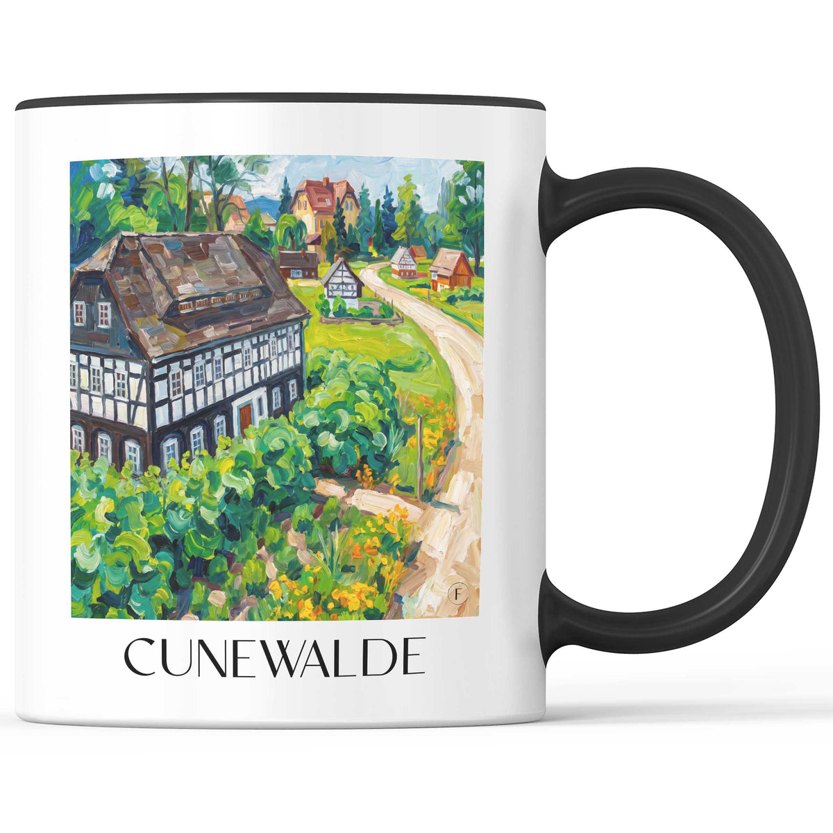 Cunewalde Kaffeebecher - Oberlausitz - Deutschland Becher - Kaffeetasse im Ölgemälde Stil