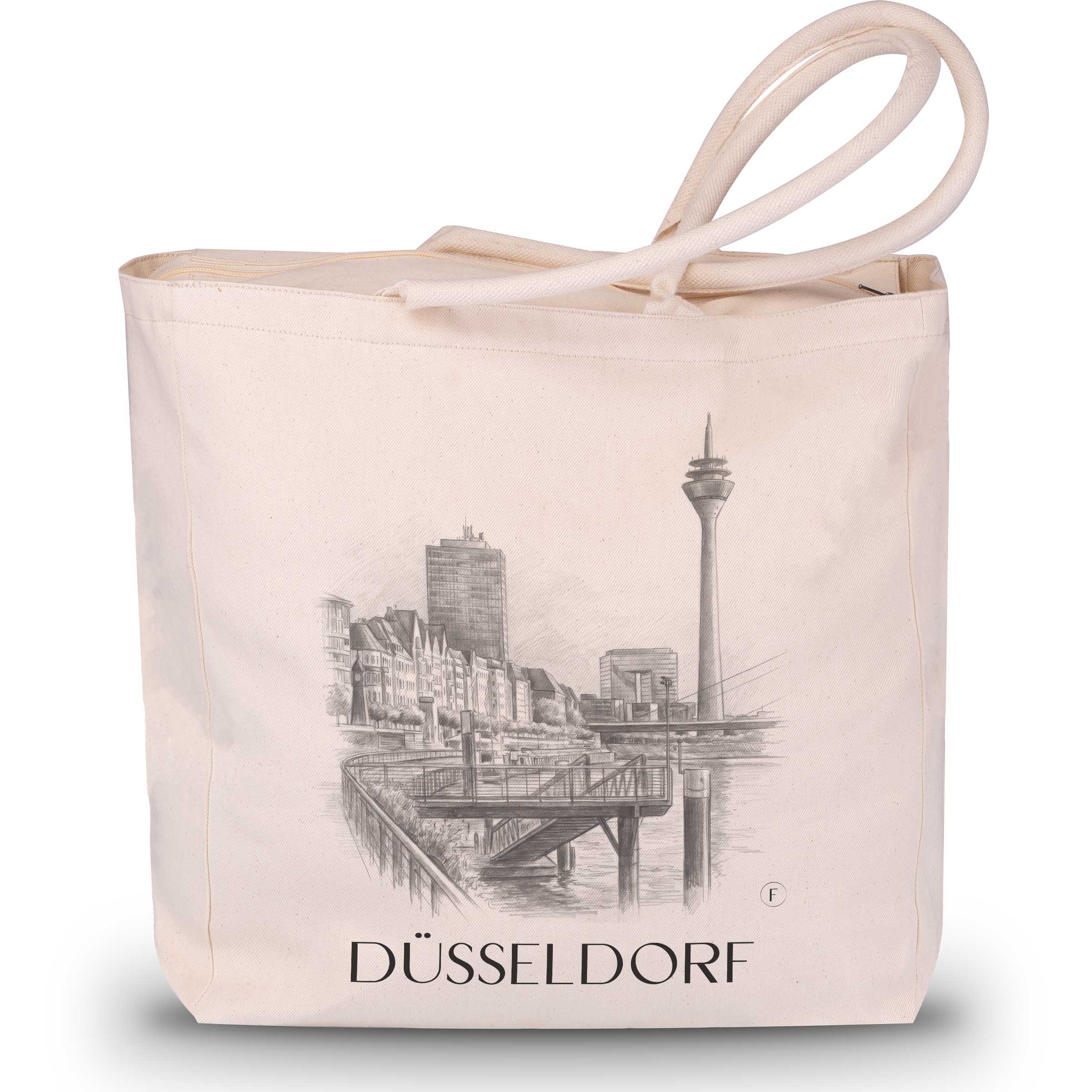 düsseldorf-deutschland-einkaufstasche-bleistift-zeichnung-drawing