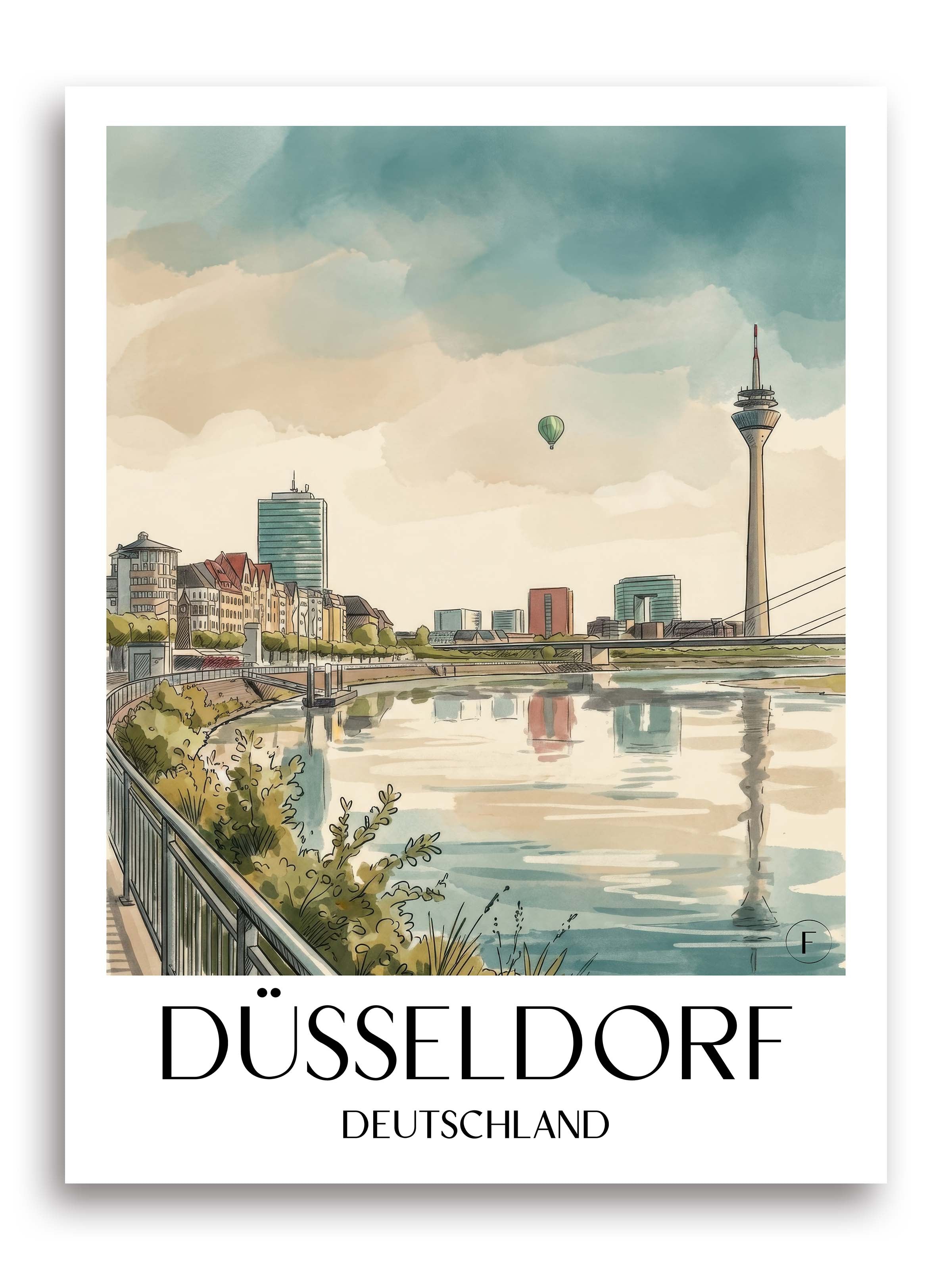 düsseldorf-deutschland-poster-aquarell