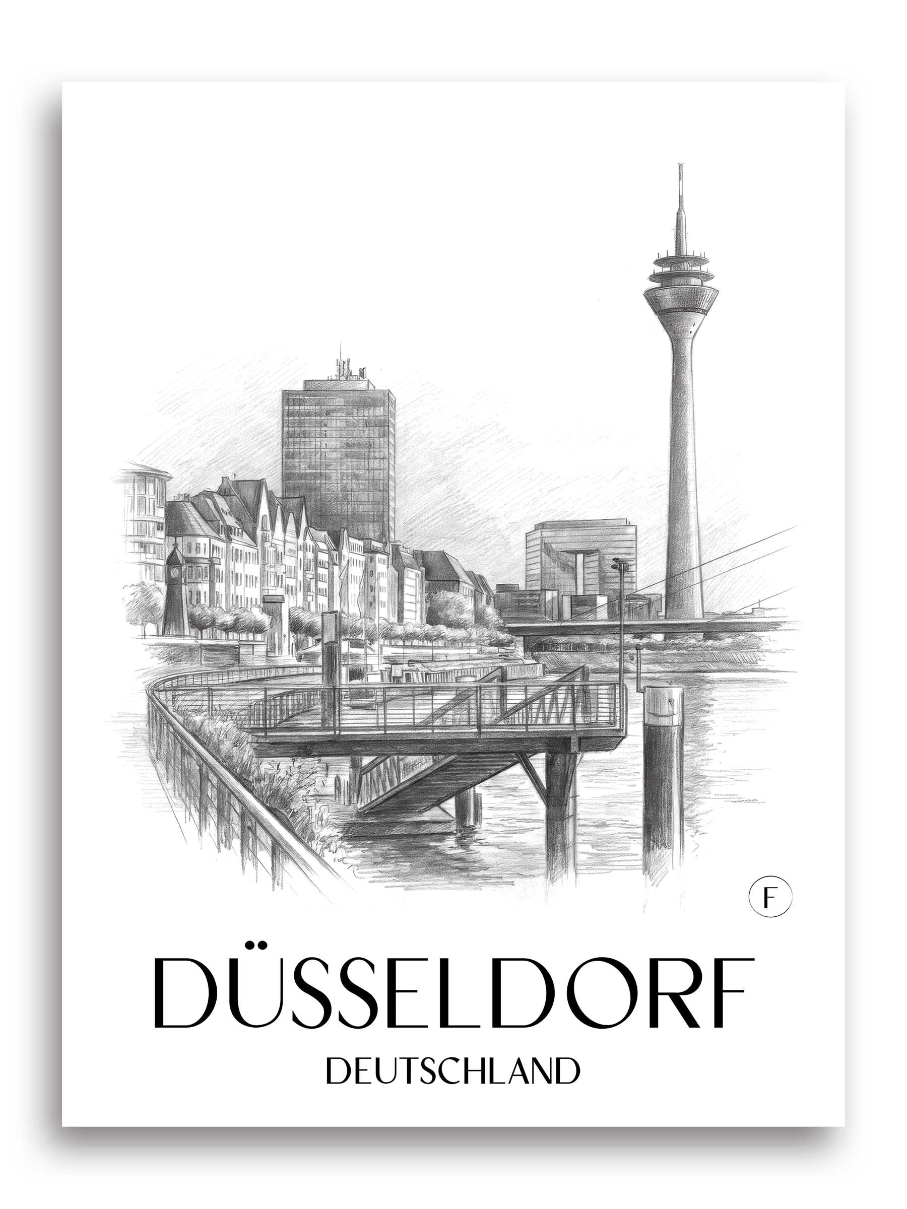 düsseldorf-deutschland-poster-bleistift-zeichnung-drawing