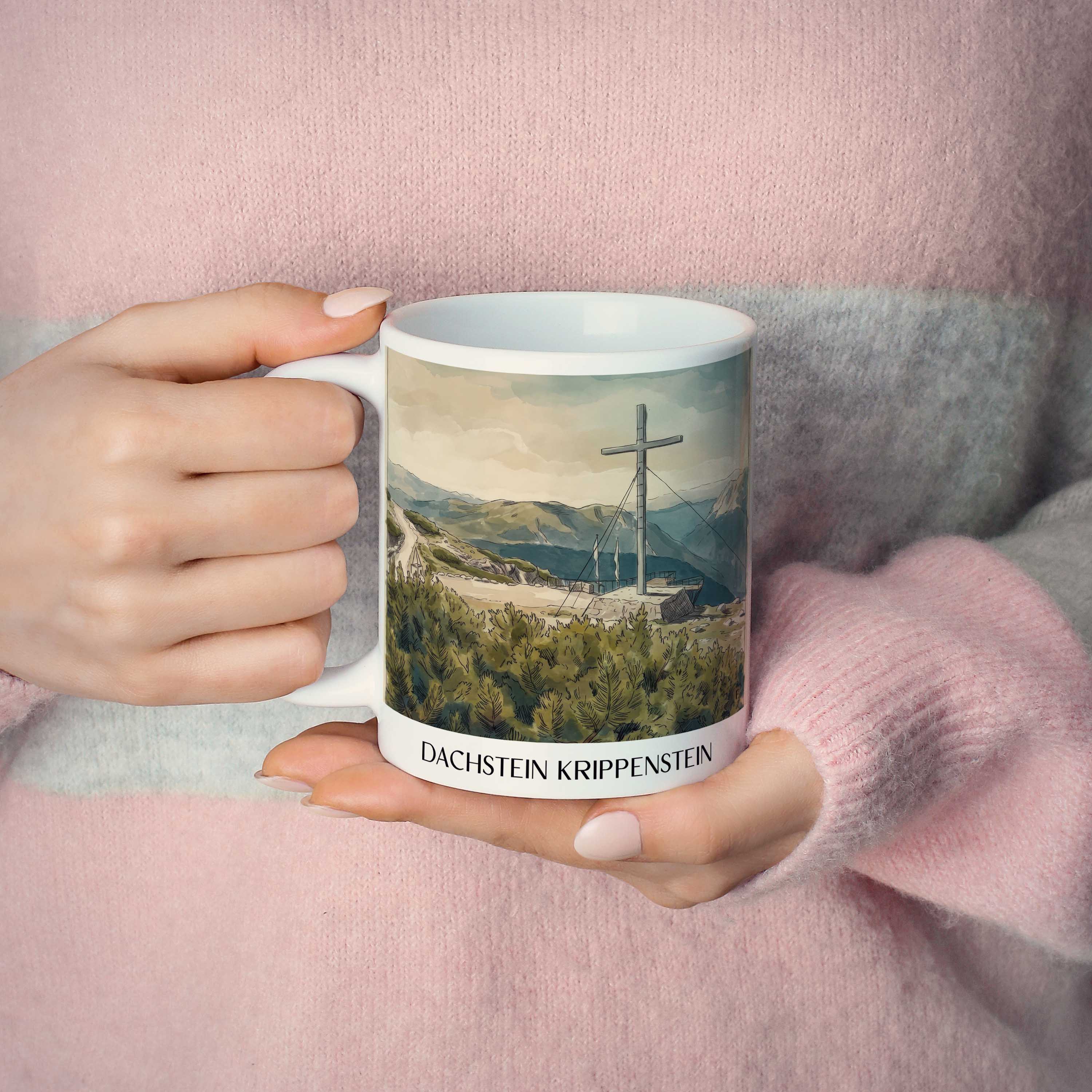 dachstein-krippenstein-österreich-österreich-kaffeebecher-aquarell