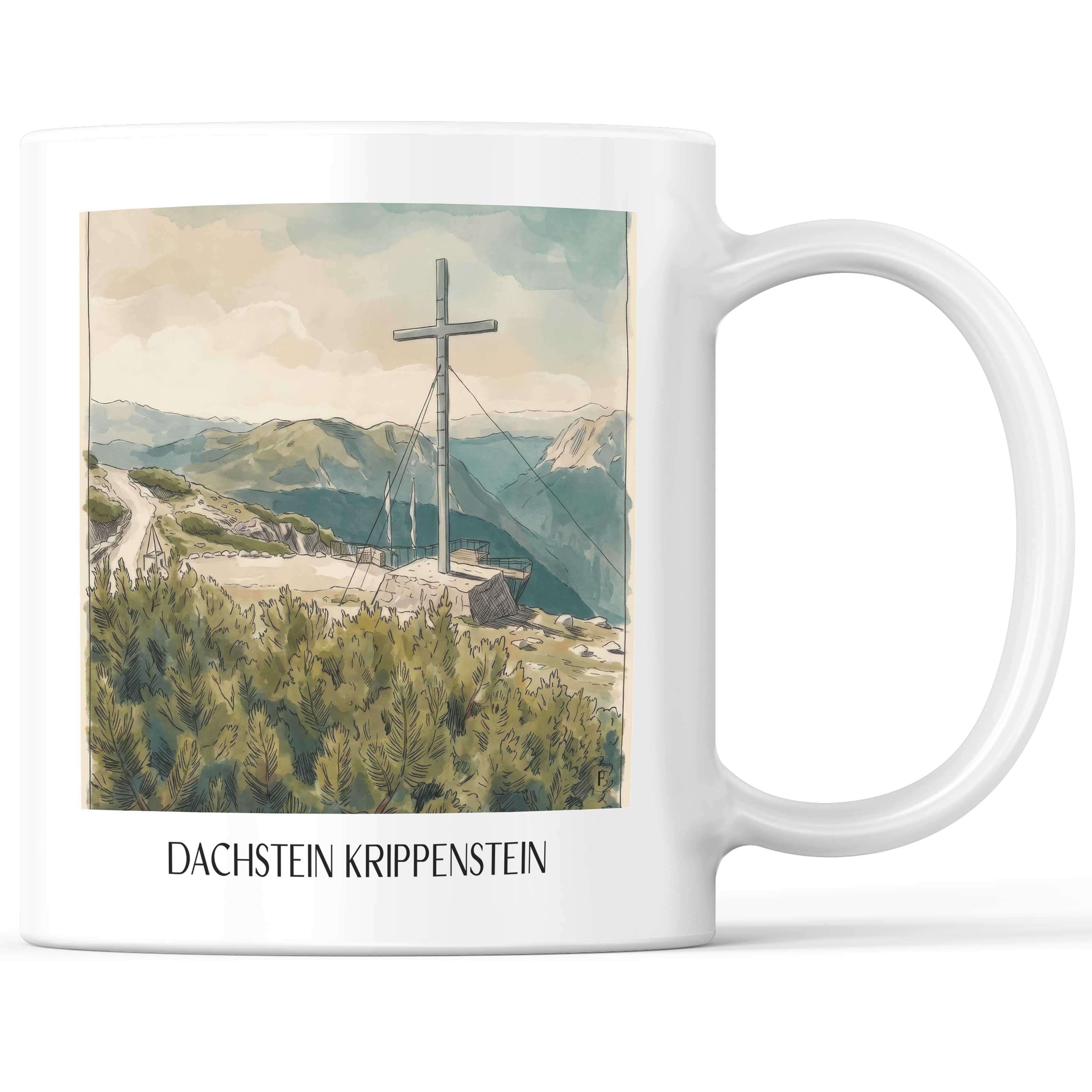 dachstein-krippenstein-österreich-österreich-kaffeebecher-aquarell