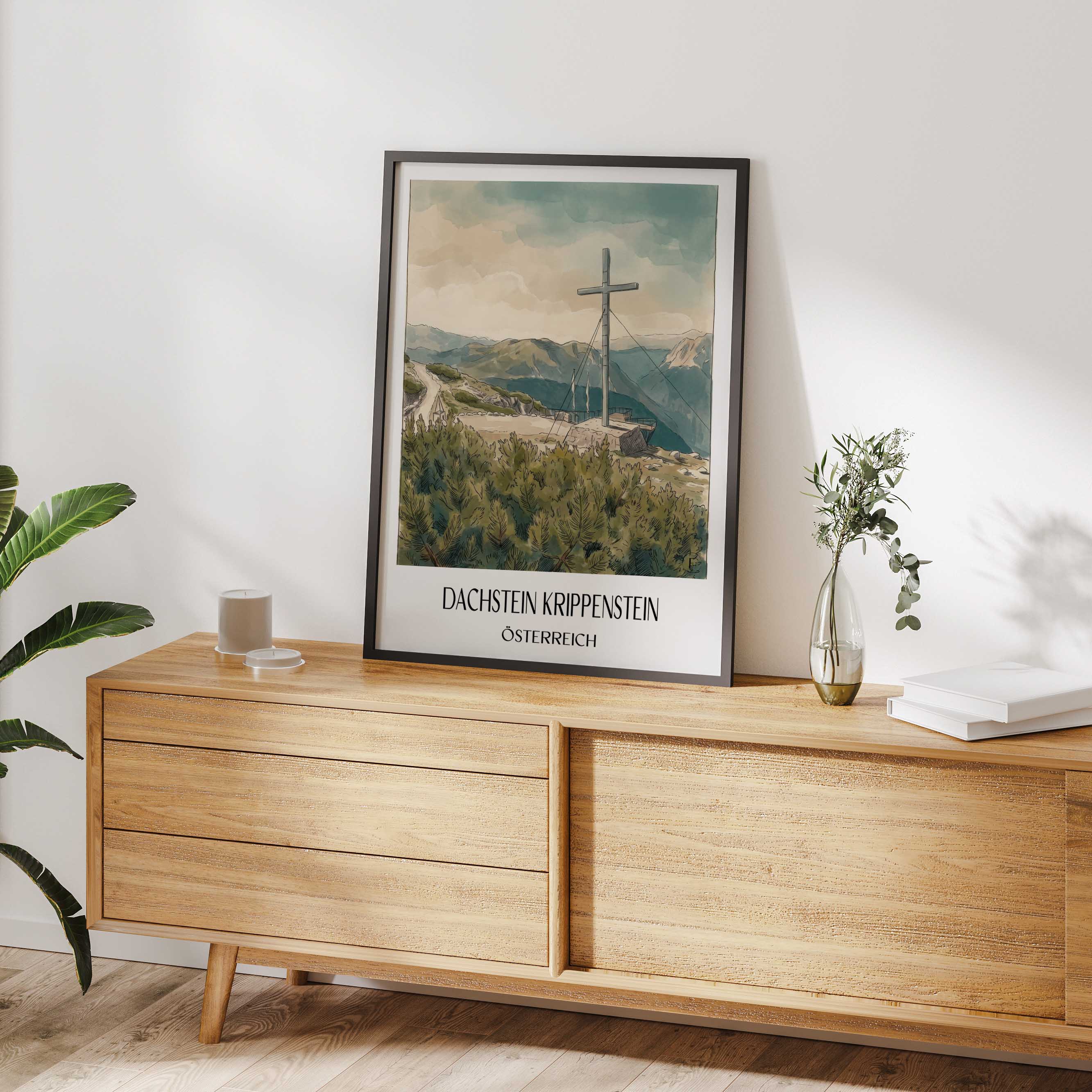 dachstein-krippenstein-österreich-österreich-poster-aquarell