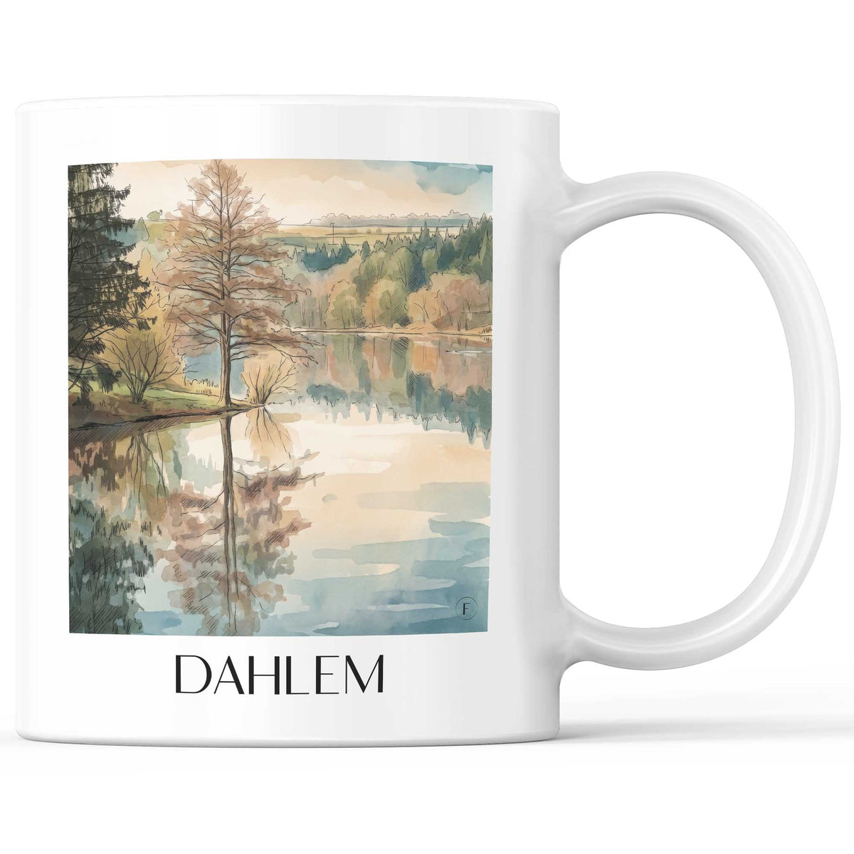 Dahlem Kaffeebecher - Eifel - Deutschland Becher - Kaffeetasse im Aquarell Stil - favplace