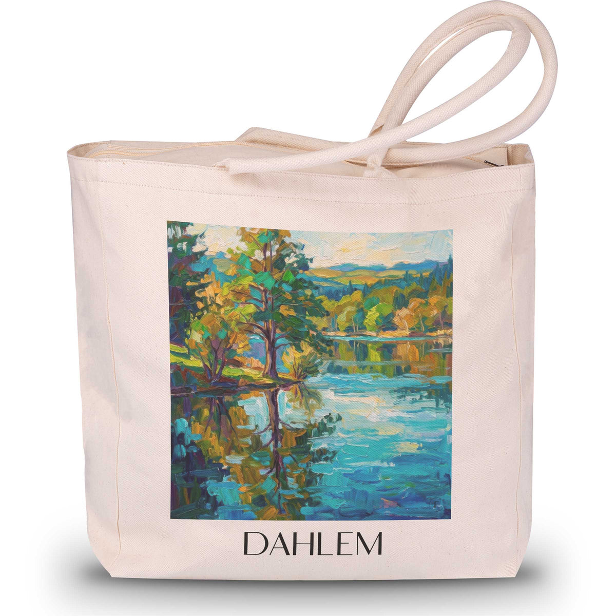 dahlem-eifel-deutschland-einkaufstasche-oil-painting-oelgemaelde