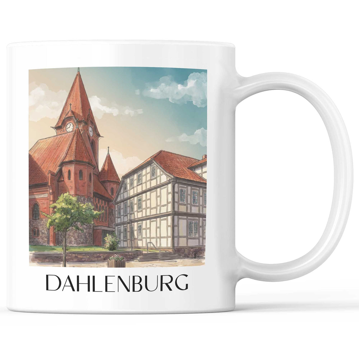 Dahlenburg Kaffeebecher - Niedersachsen - Deutschland Becher - Kaffeetasse im Aquarell Stil - favplace