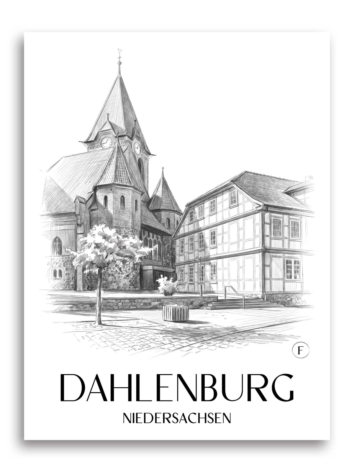 dahlenburg-niedersachsen-deutschland-poster-bleistift-zeichnung-drawing