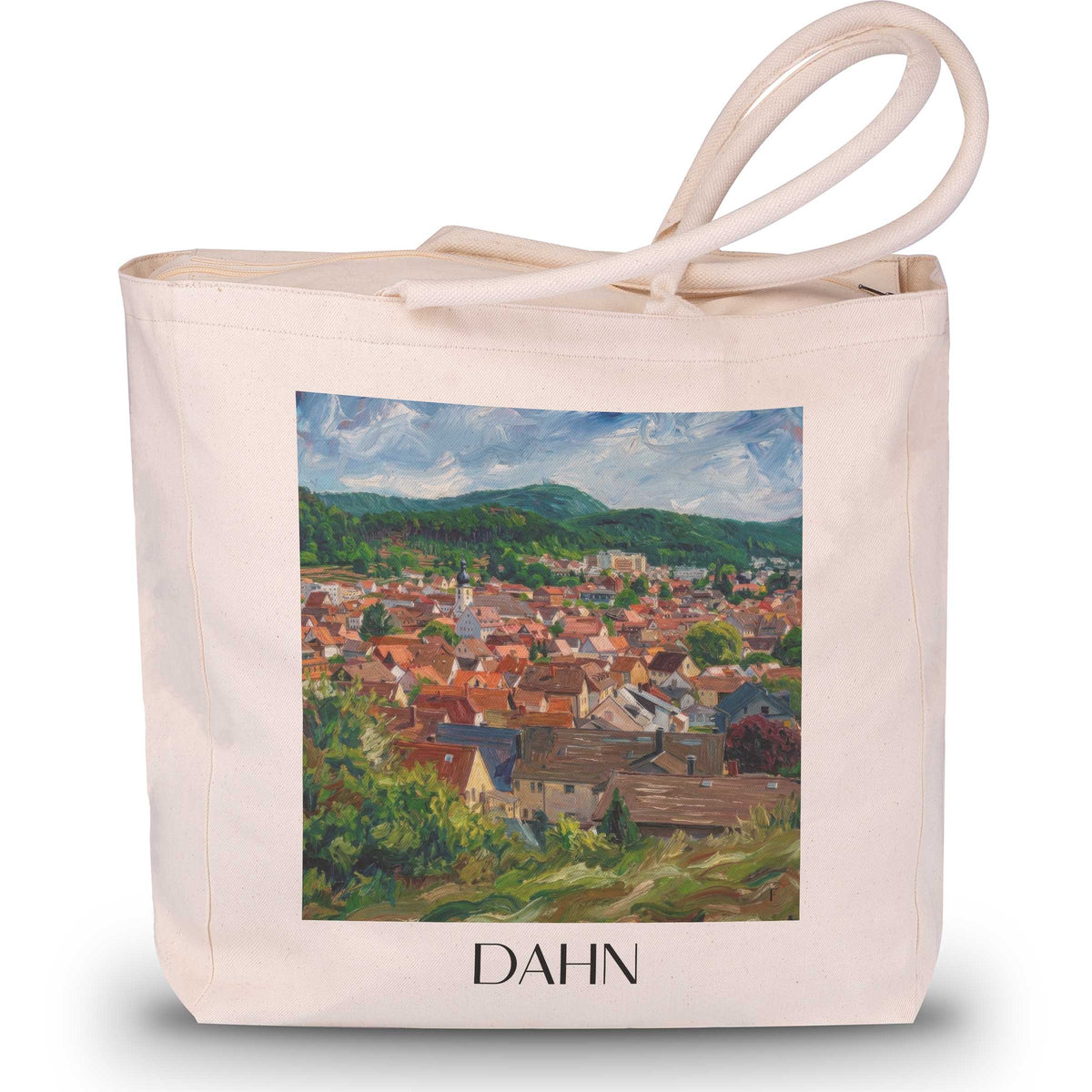 Dahn Shopping Tasche - Pfälzerwald - Deutschland Tote Bag - Einkaufstasche im Ölgemälde Stil - favplace