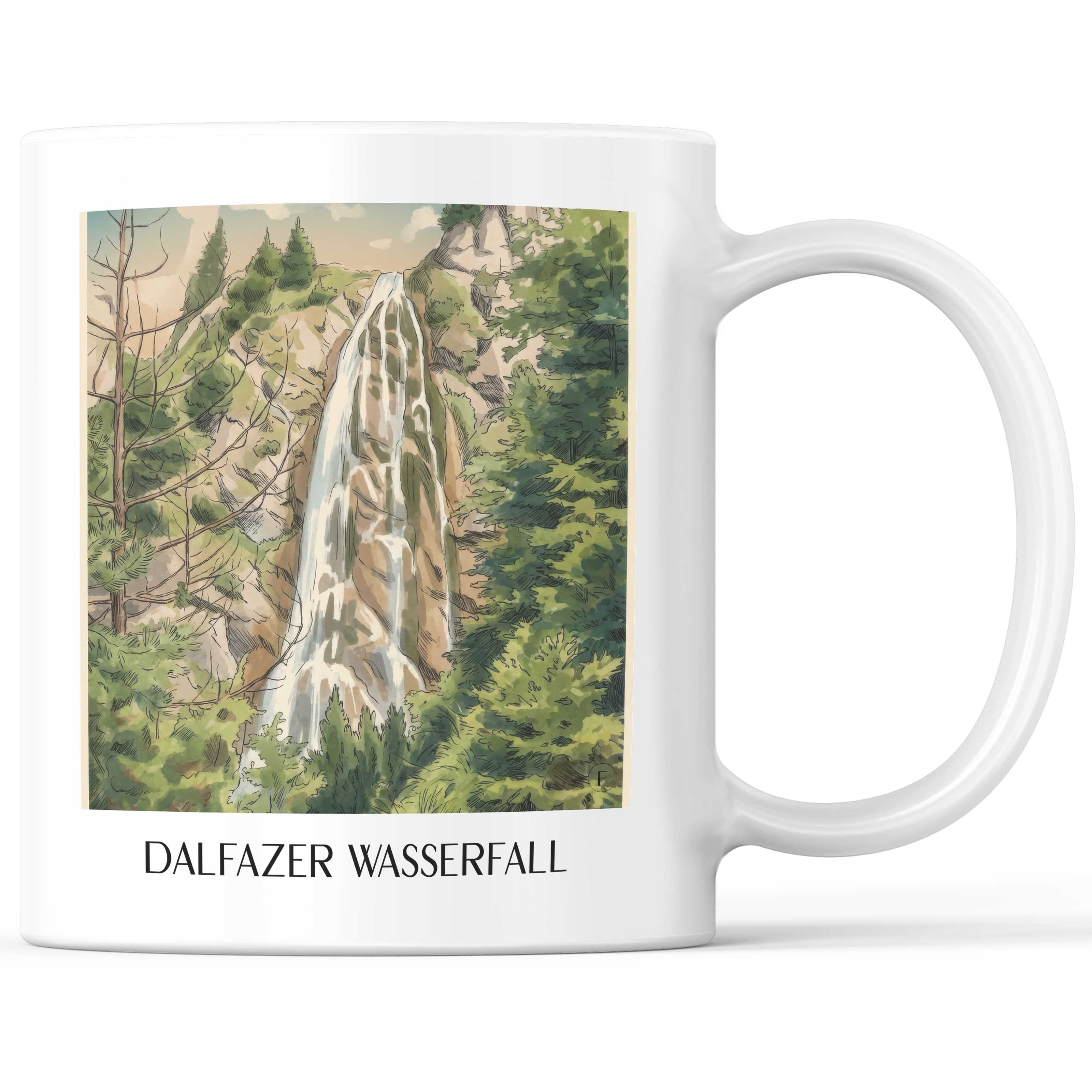 dalfazer-wasserfall-tirol-österreich-kaffeebecher-aquarell