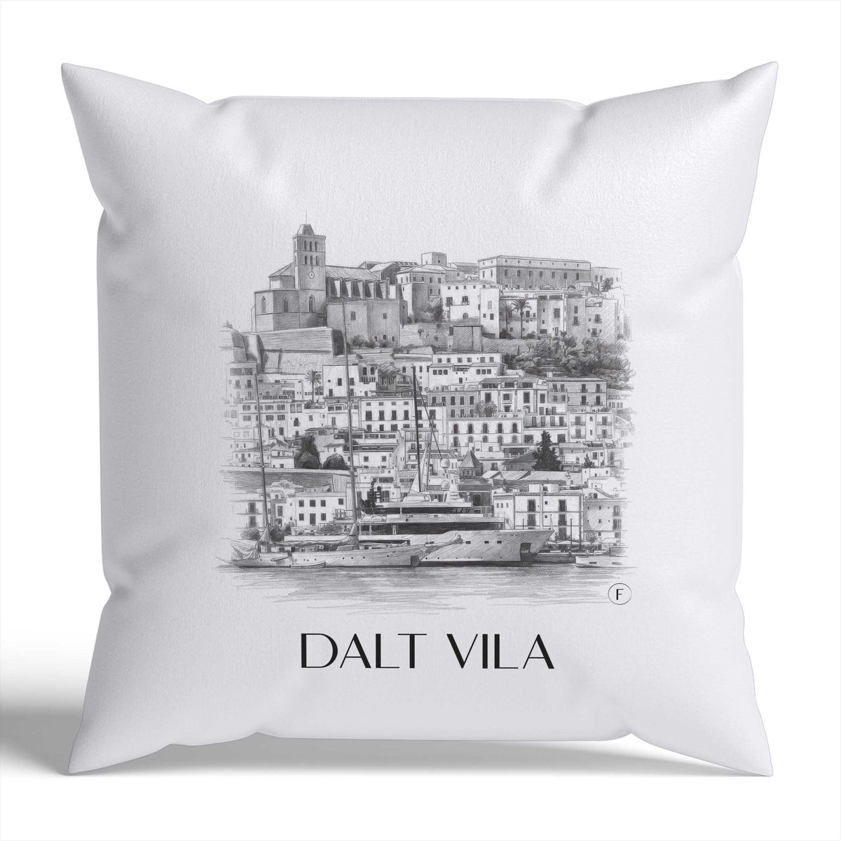 dalt-vila-ibiza-spanien-kissenbezug-bleistift-zeichnung-drawing