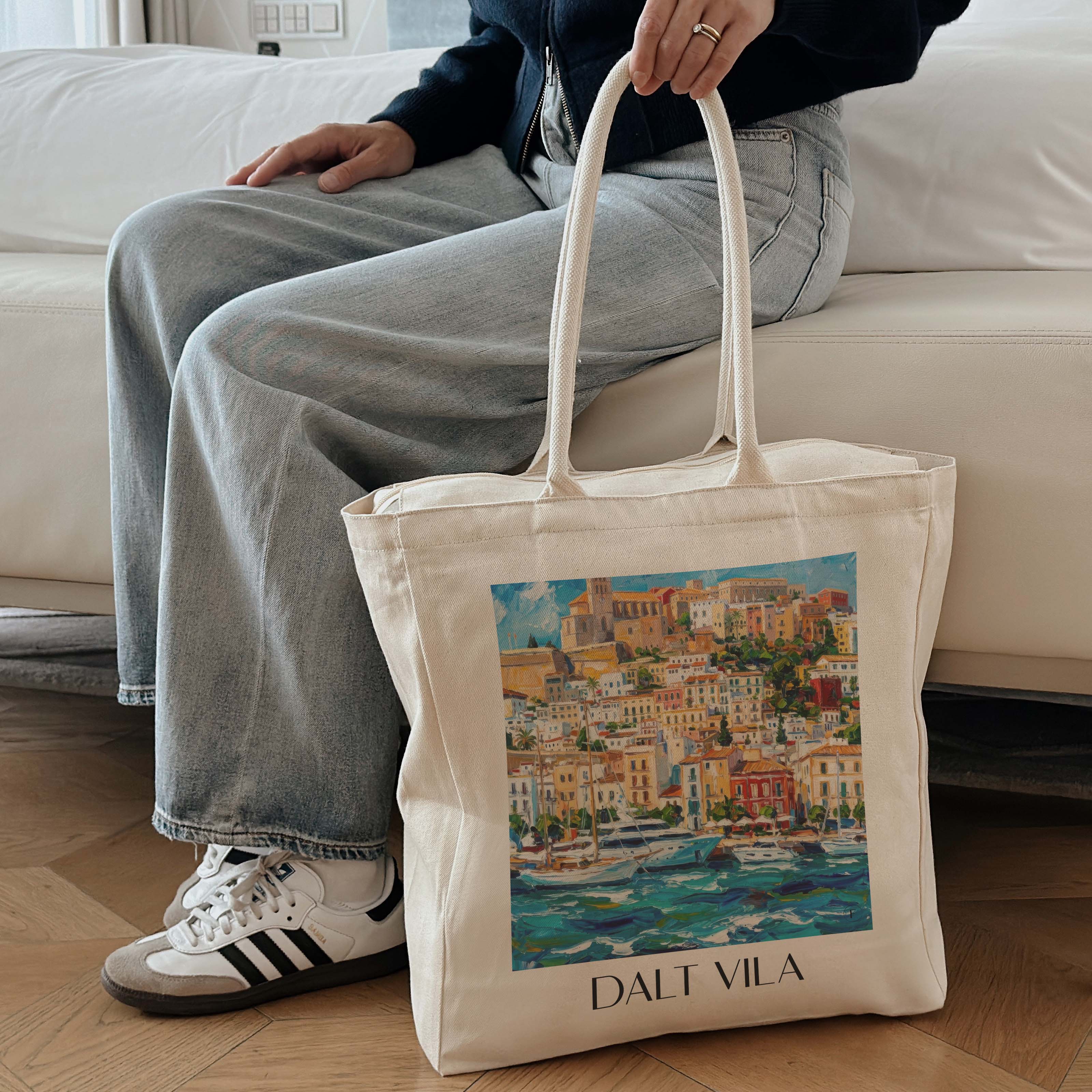 dalt-vila--ibiza-spanien-einkaufstasche-oil-painting-oelgemaelde