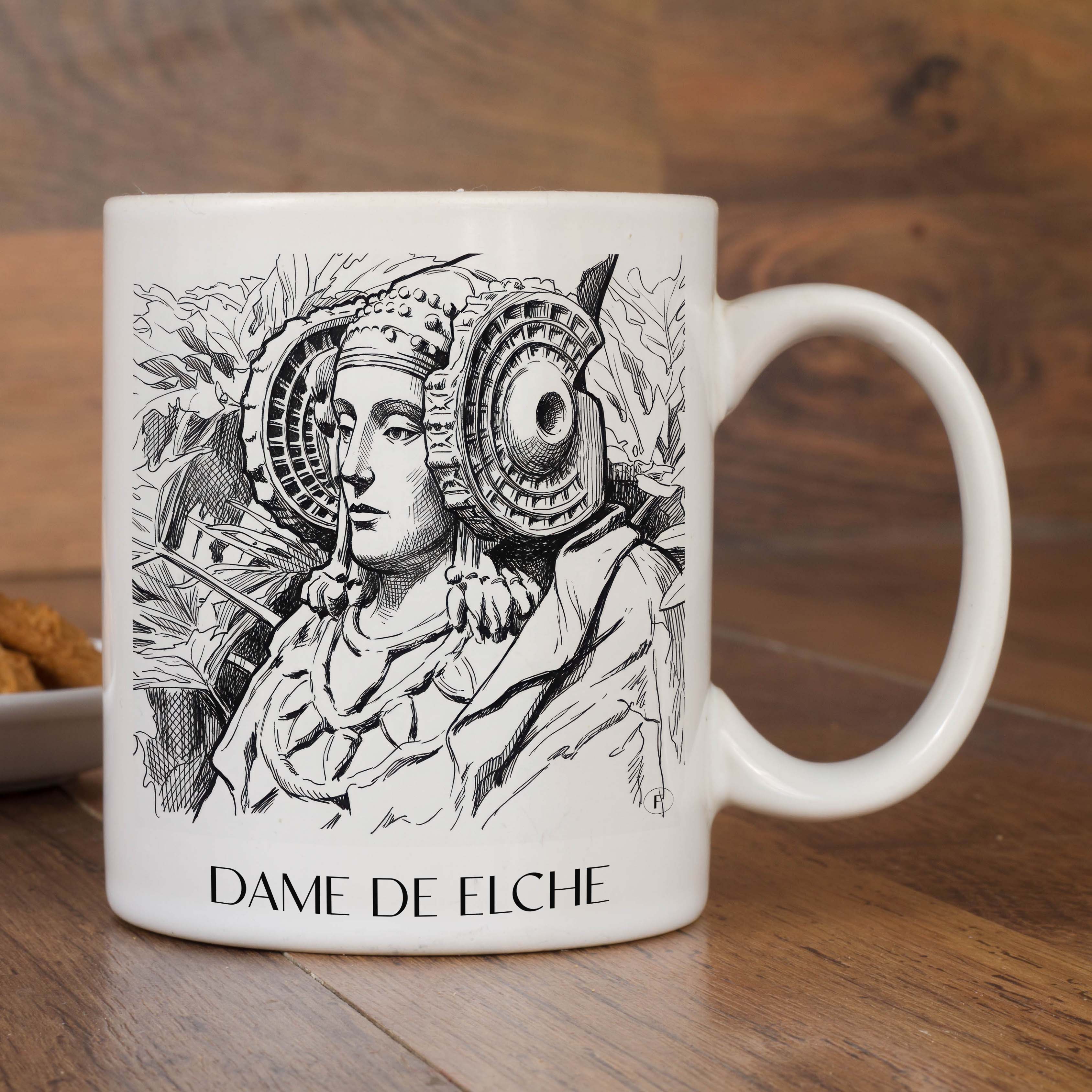 dama-de-elche-spanien-spanien-kaffeebecher-skizze