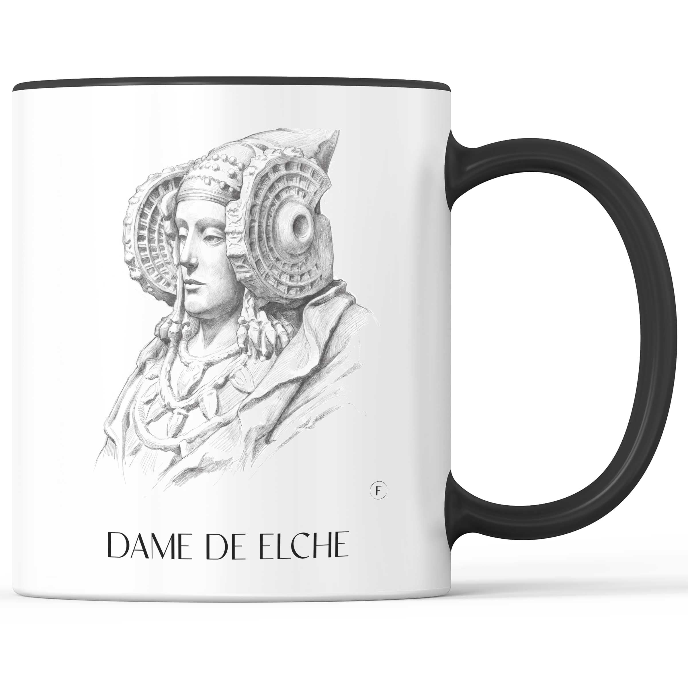 dama-de-elche-spanien-spanien-kaffeebecher-bleistift-zeichnung-drawing
