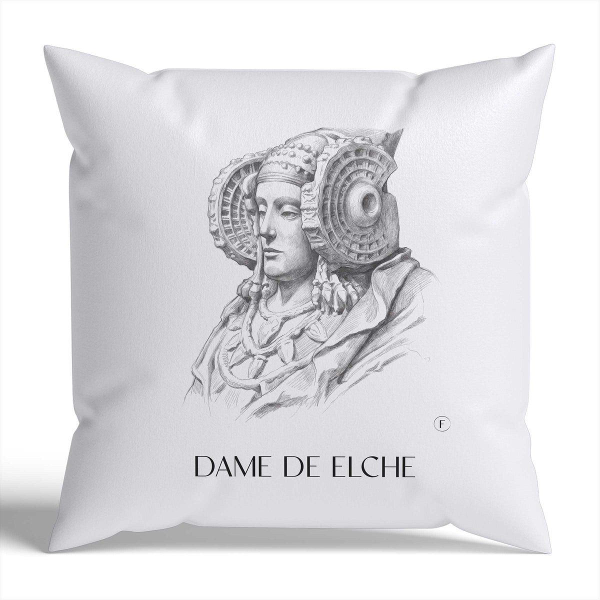 dama-de-elche-spanien-spanien-kissenbezug-bleistift-zeichnung-drawing