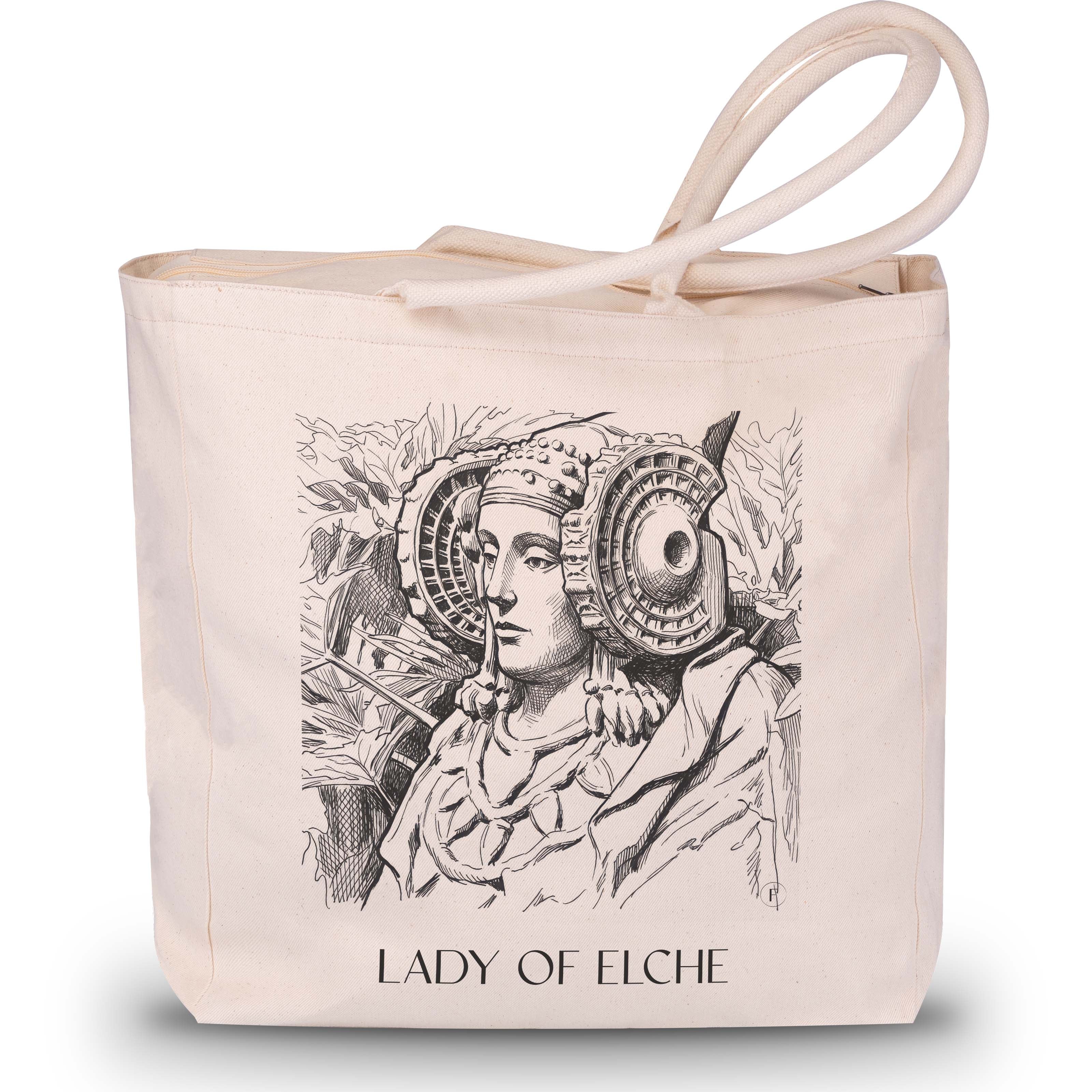 Dama de Elche Shopping Tasche - Spanien - Spanien Tote Bag - Einkaufstasche im Skizze Stil - favplace