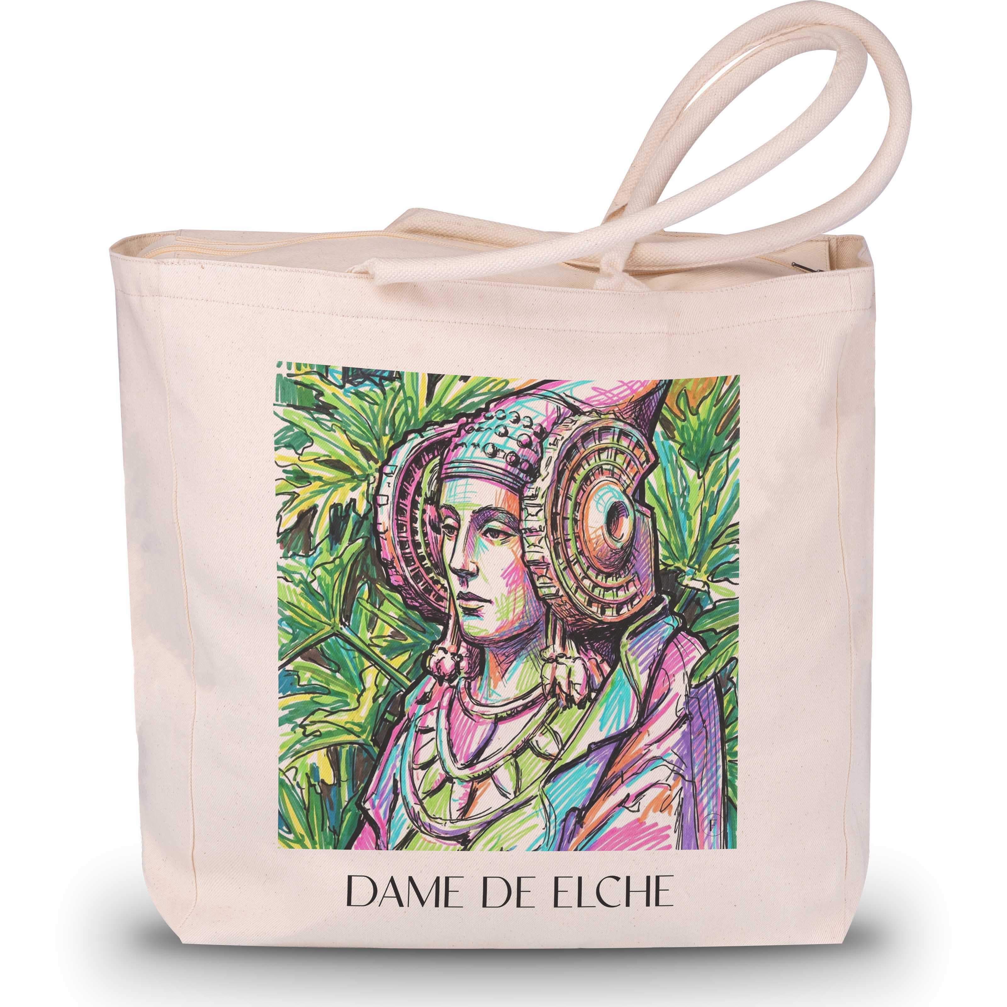 dama-de-elche-spanien-spanien-einkaufstasche-graffiti
