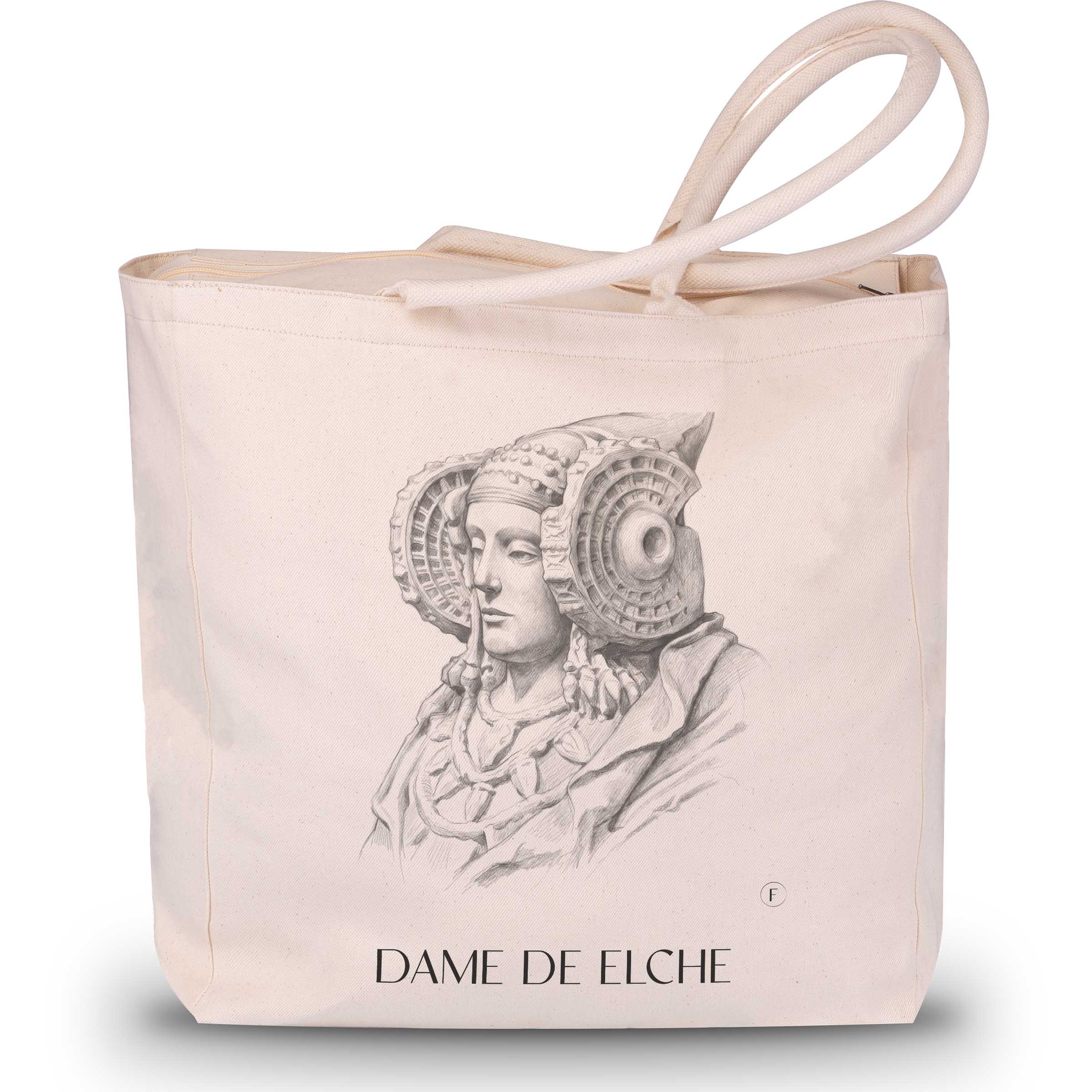 Dama de Elche Shopping Tasche - Spanien - Spanien Tote Bag - Einkaufstasche im Zeichnung Stil
