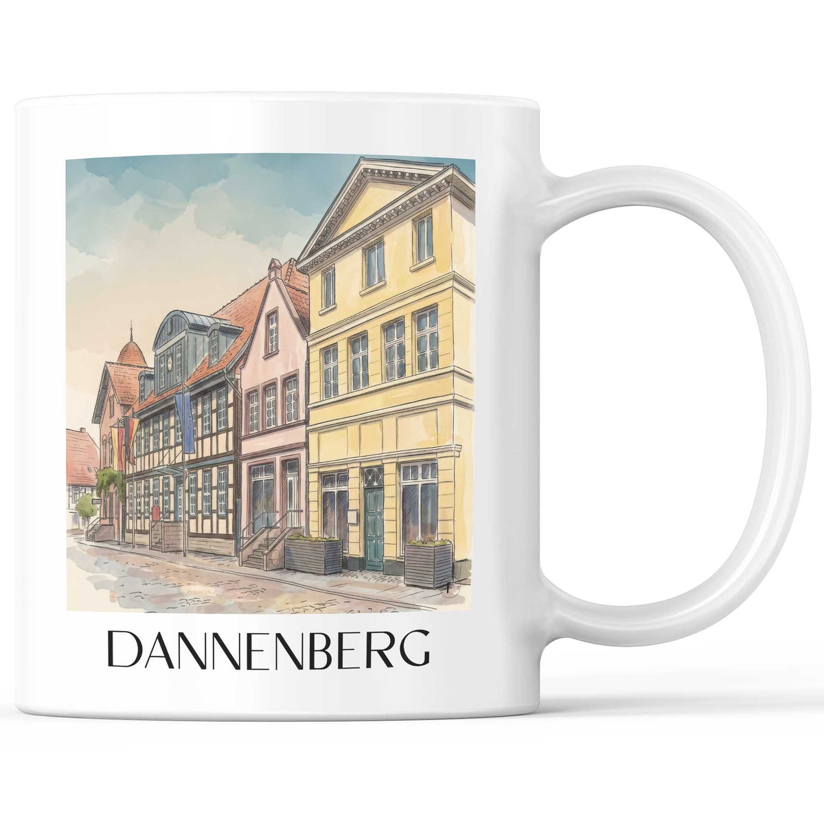 Dannenberg Kaffeebecher - Niedersachsen - Deutschland Becher - Kaffeetasse im Aquarell Stil - favplace