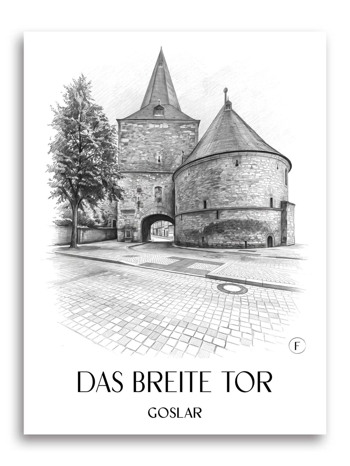 das-breite-tor-goslar-deutschland-poster-bleistift-zeichnung-drawing