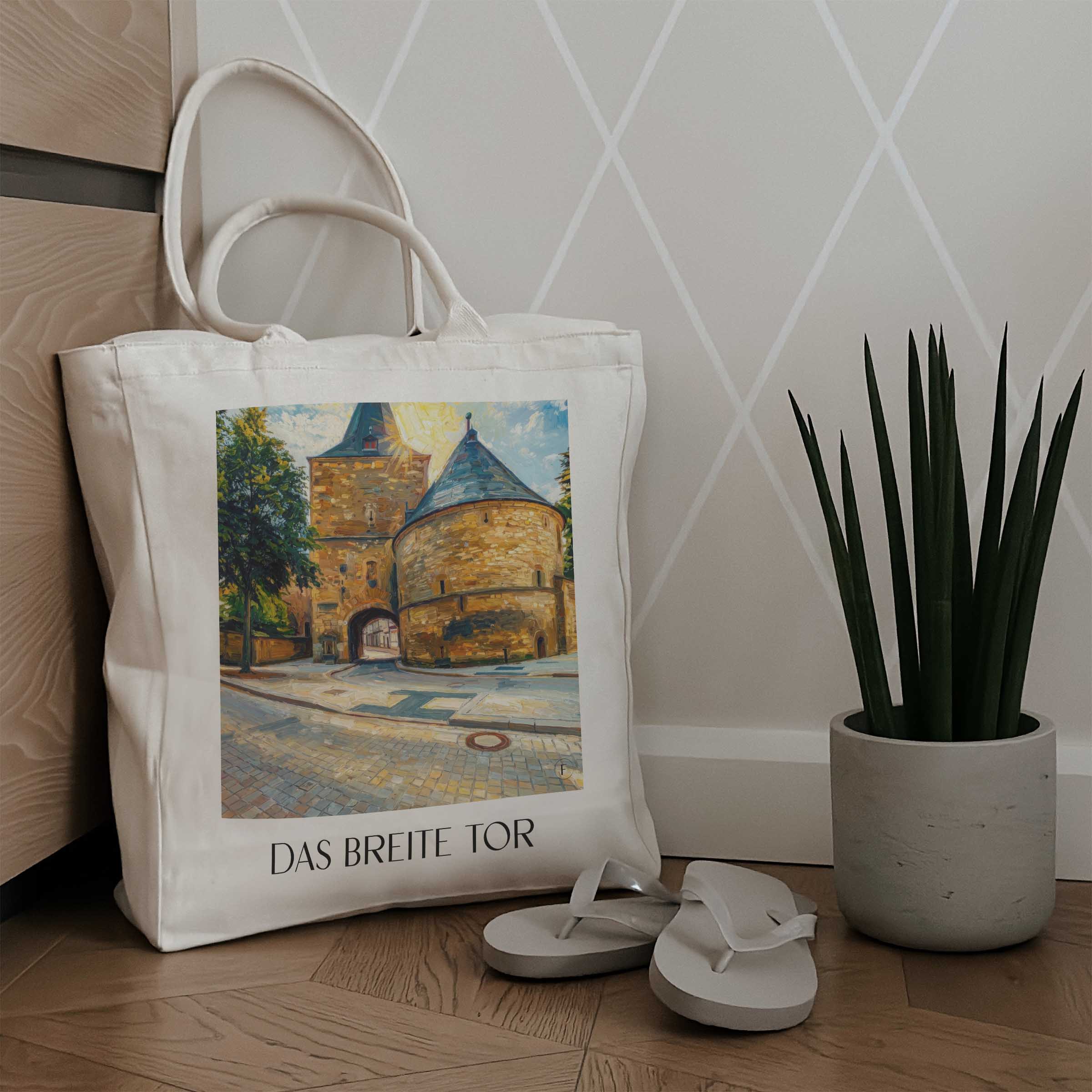 das-breite-tor-goslar-deutschland-einkaufstasche-oil-painting-oelgemaelde