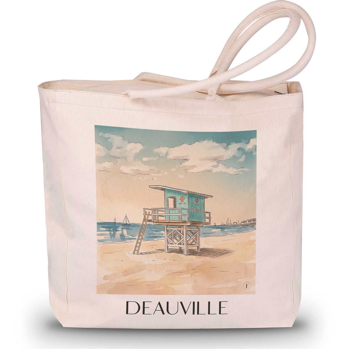 Deauville Shopping Tasche - Côte Fleurie - Frankreich Tote Bag - Einkaufstasche im Aquarell Stil - favplace